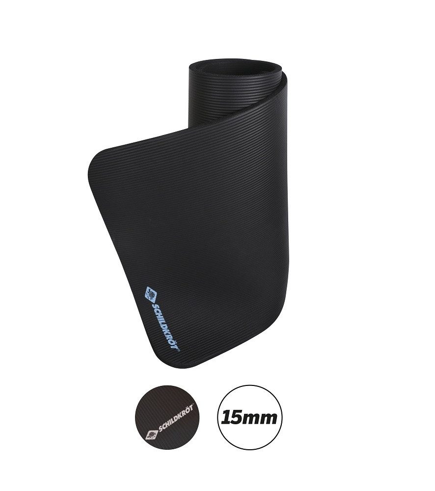 Schildkröt Trainingsmatte Fitness- und rutschfest schwarz (180x61x1,5cm)