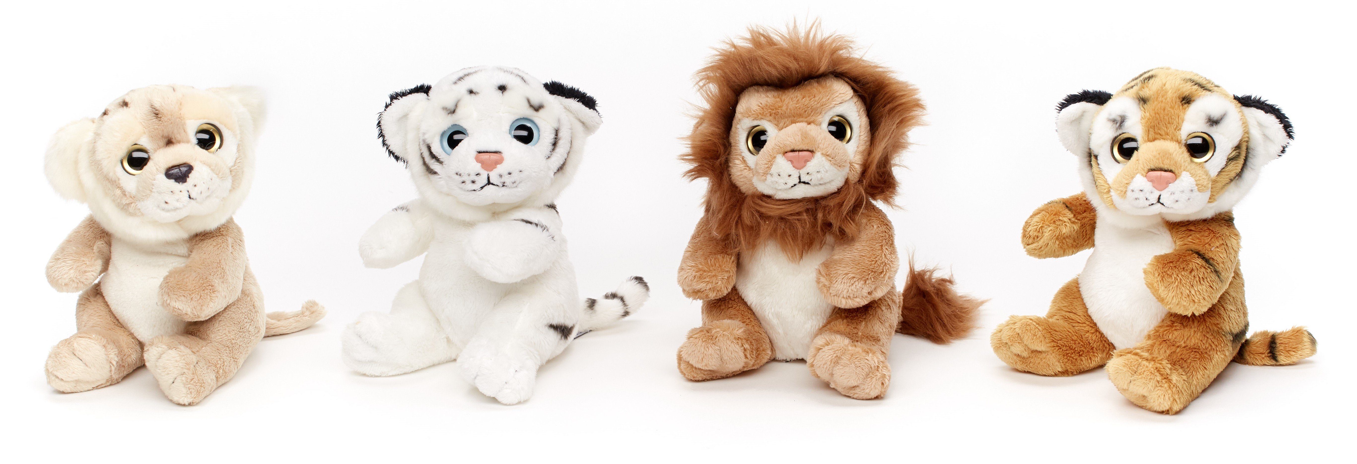 Uni-Toys Kuscheltier Plushie - Tiger/weißer Tiger/Löwe/ Löwin - 16 cm - Plüsch, Plüschtier, zu 100 % recyceltes Füllmaterial