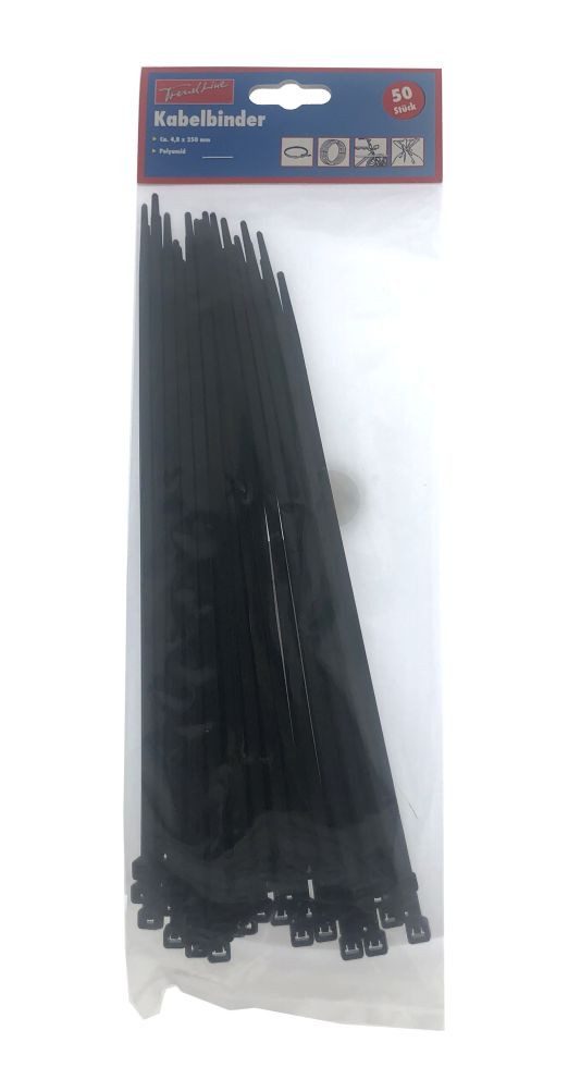 Trend Line Kabelbinder TrendLine Kabelbinder schwarz 4,8 x 250 mm, 50 – Bild 2 von 2
