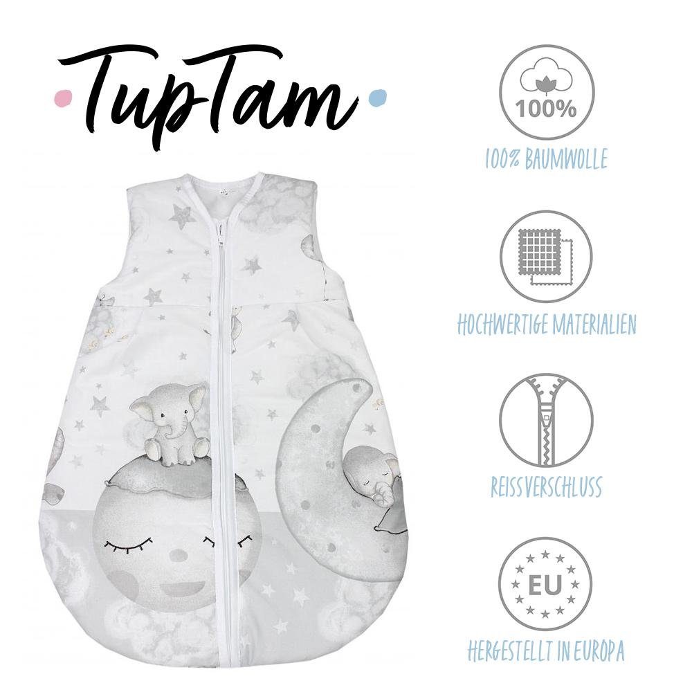 Babyschlafsack / Grau zertifiziert Elefant unisex TEX OEKO- TOG ärmellos TupTam wattiert mit 2.5 Mond