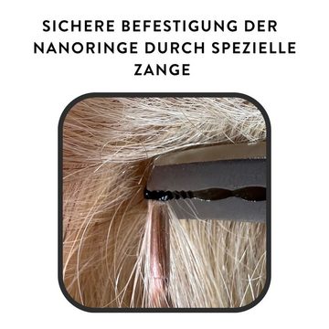 hair2heart Echthaar-Extension Nanorings ohne Silikoneinlage #1 Schwarz