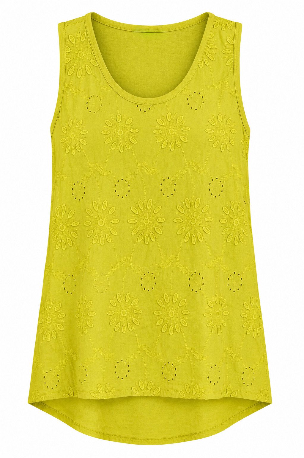 Shirttop - Ärmelloses Boho Lochstickerei Top für Damen