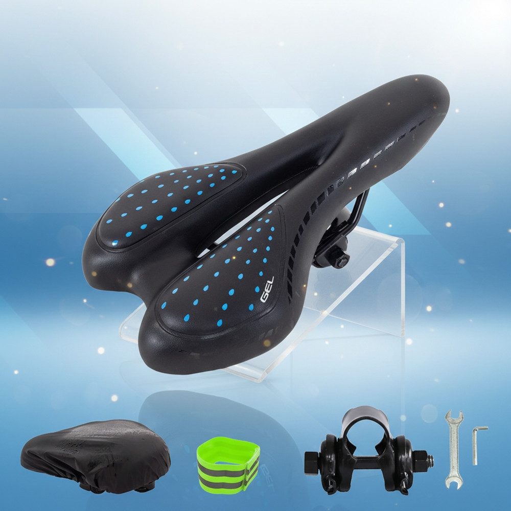 Melko Fahrradsattel Fahrradsattel Ergonomischer MTB Gel Sitz Anti-Rutsch Belüftung (Stück, 5-tlg., Stück), Atmungsaktiv - mit Schlitz