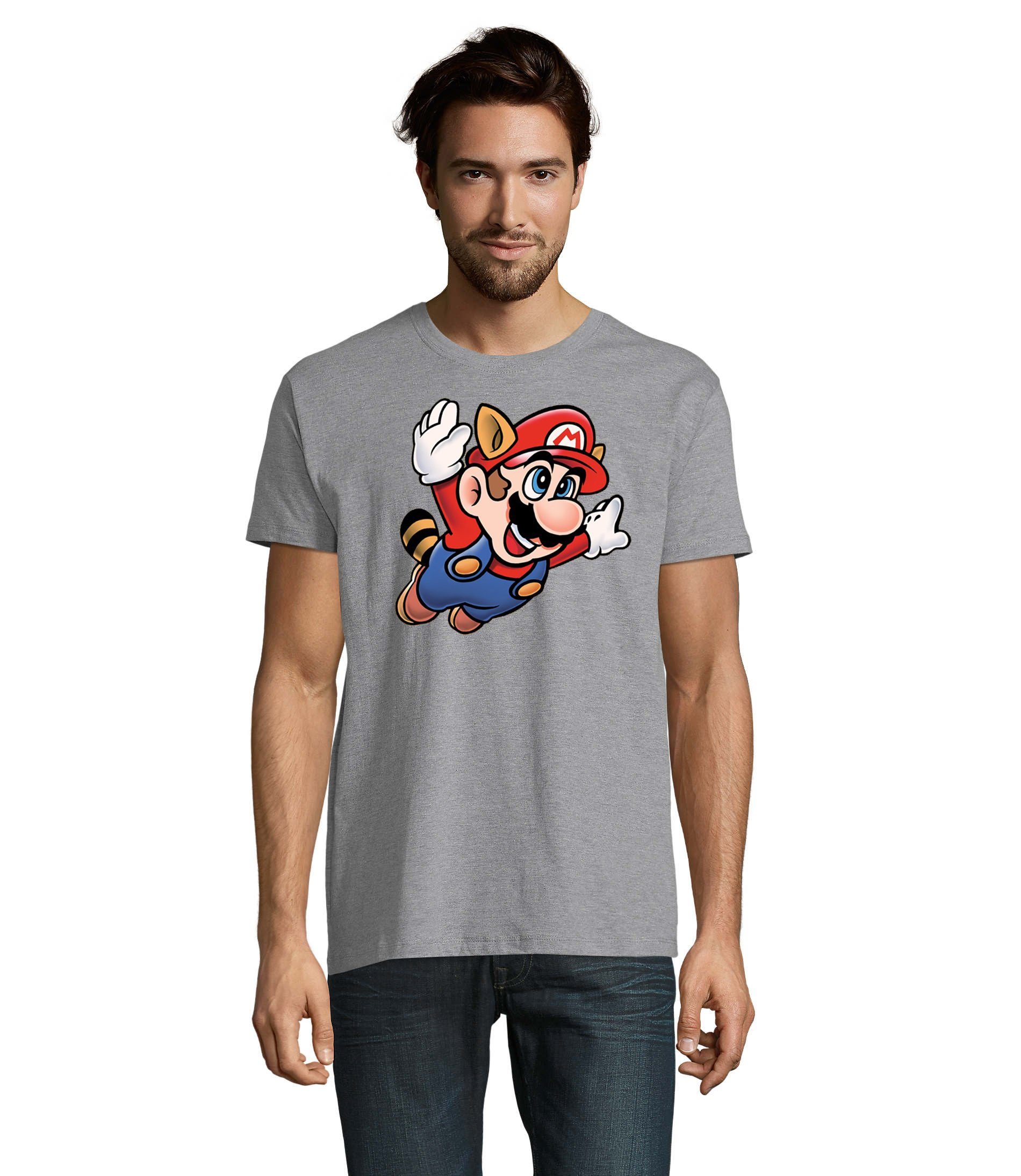 Blondie Brownie Herren Super Mario Nintendo Logo Print 3 T-Shirt Grau & Fligh