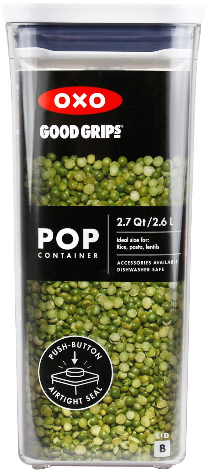 OXO Good Grips Vorratsdose OXO Good Grips POP-Behälter – luftdichte, stapelbare Aufbewahrungsbox mit Deckel für Lebensmittel – 2,6 l für Reis und mehr