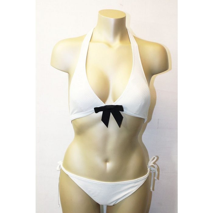 Rosa Faia Badeanzug Bikini Set 70A / 36 Weiß Neckholder
