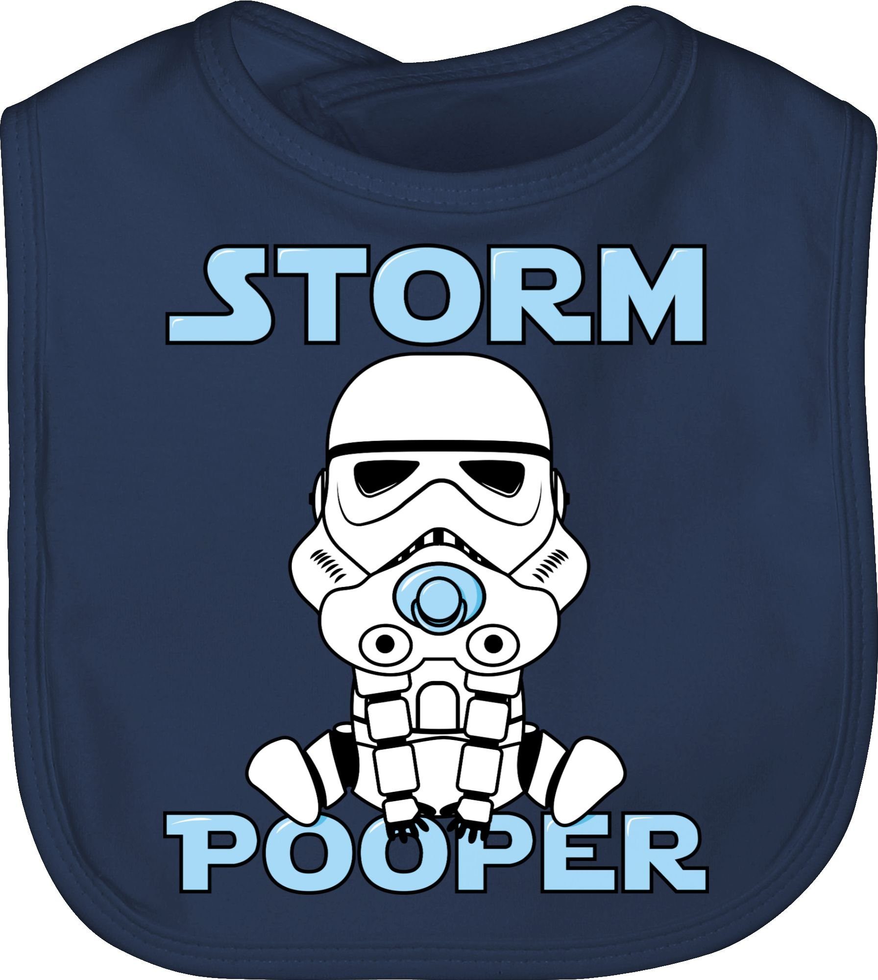 1 Stormpooper, Pooper Blau Sprüche Shirtracer Navy Lätzchen Storm Baby