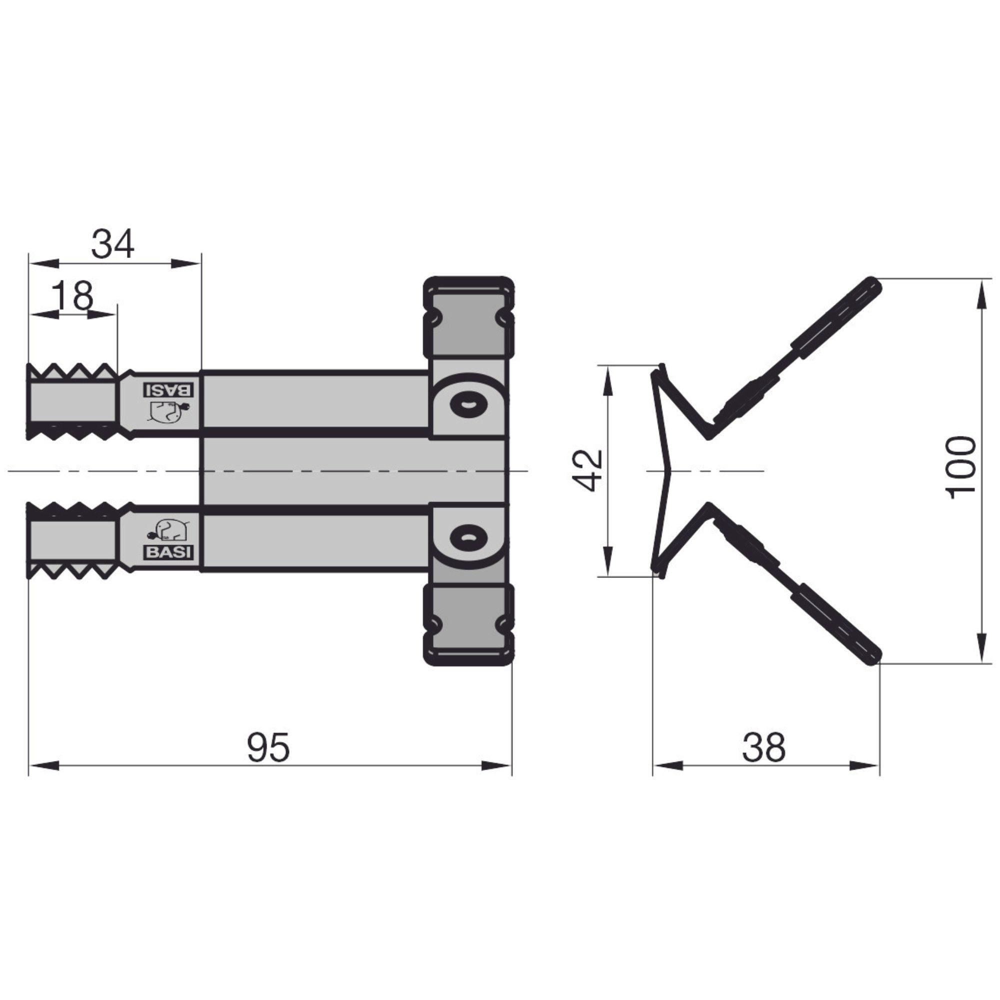 BASI Rollladensicherung Rollladenklemme, Hochschiebeschutz, Einbruchschutz (Spar-Set, 1-tlg), ohne Bohren / Schrauben, Klemmsicherung, 1 Paar (2 Stück)