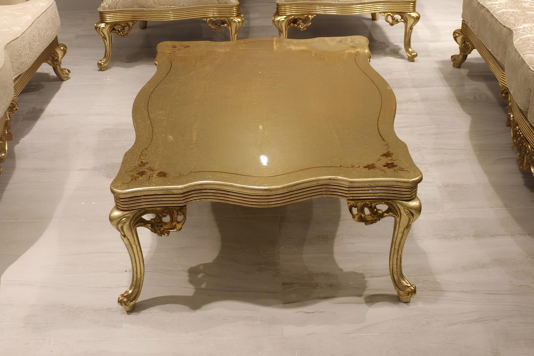 Xlmoebel Couchtisch Luxuriöser Gold Beistelltisch für das Wohnzimmer, Made in Europa