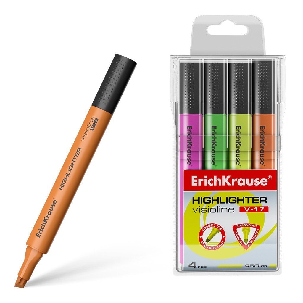 4er Set Erich Neon V-17 Marker, Textmarker Krause