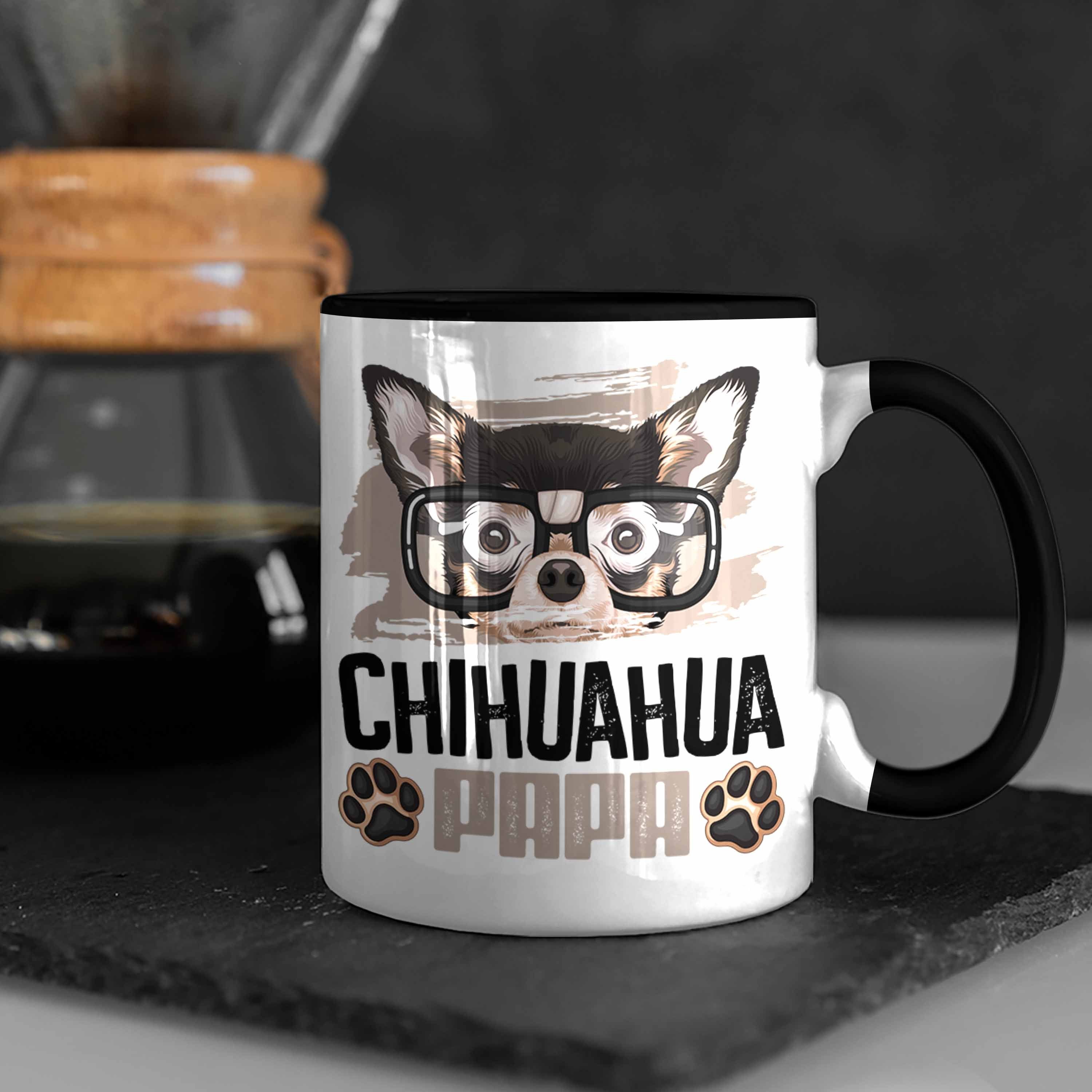 Besitzer Tasse Papa Geschenk Geschenkidee Schwarz Tasse Spruch Trendation Ch Lustiger Chihuahua