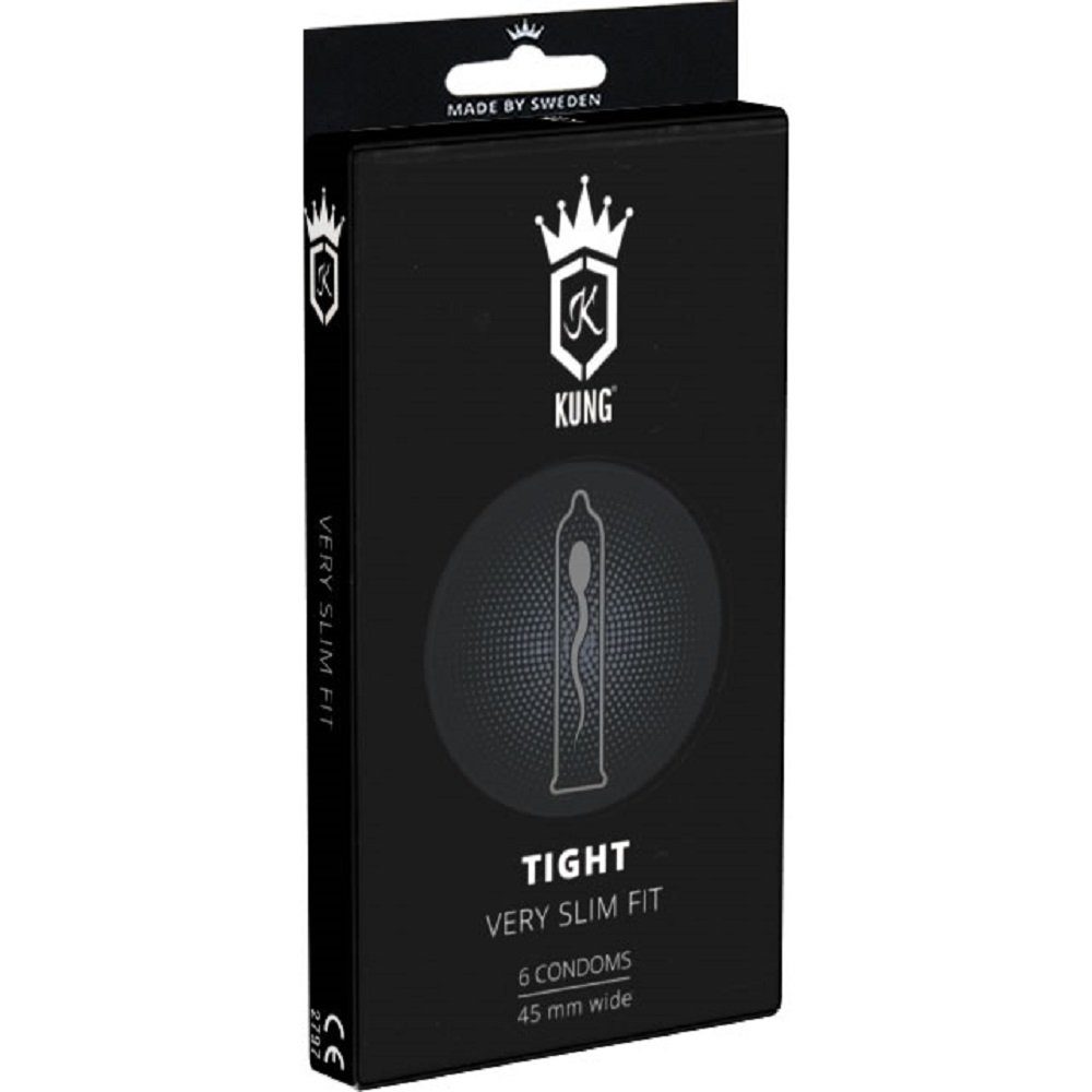 KUNG Kondome Tight - Very Slim Fit (45mm) Packung mit, 6 St., sehr kleine und kurze Kondome, sehr enge Kondome mit 45mm Breite