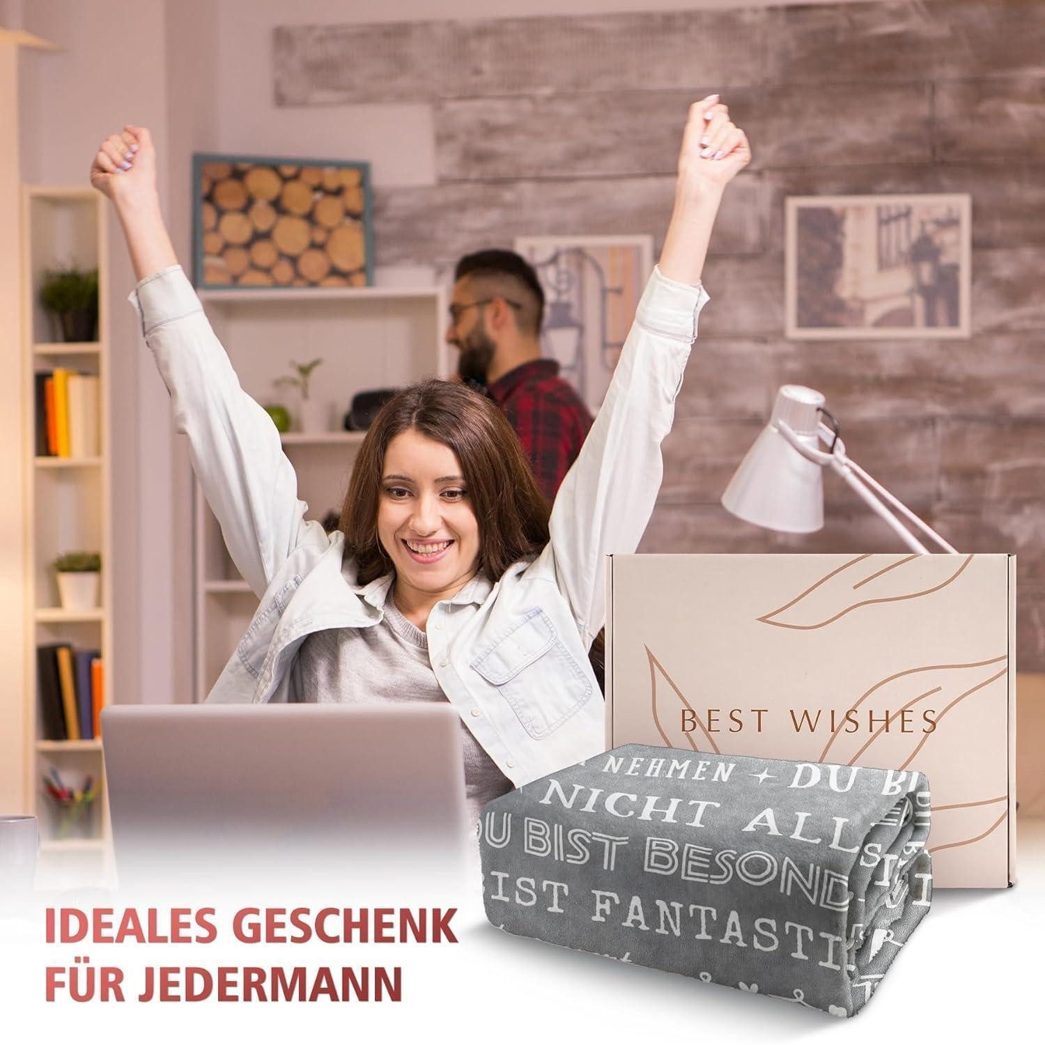 Wohndecke Personalisierte Flanelldecke 62x52 Zoll Grau, Geschenke für Frauen, LuxusKollektion – Bild 2 von 5