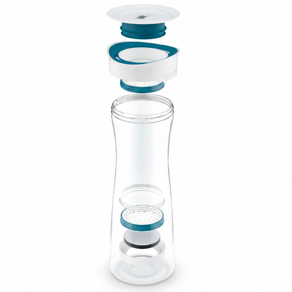 BRITA Patronenfilter, Wasserfilter-Karaffe fill&serve 1,3 L Mind white-graphite