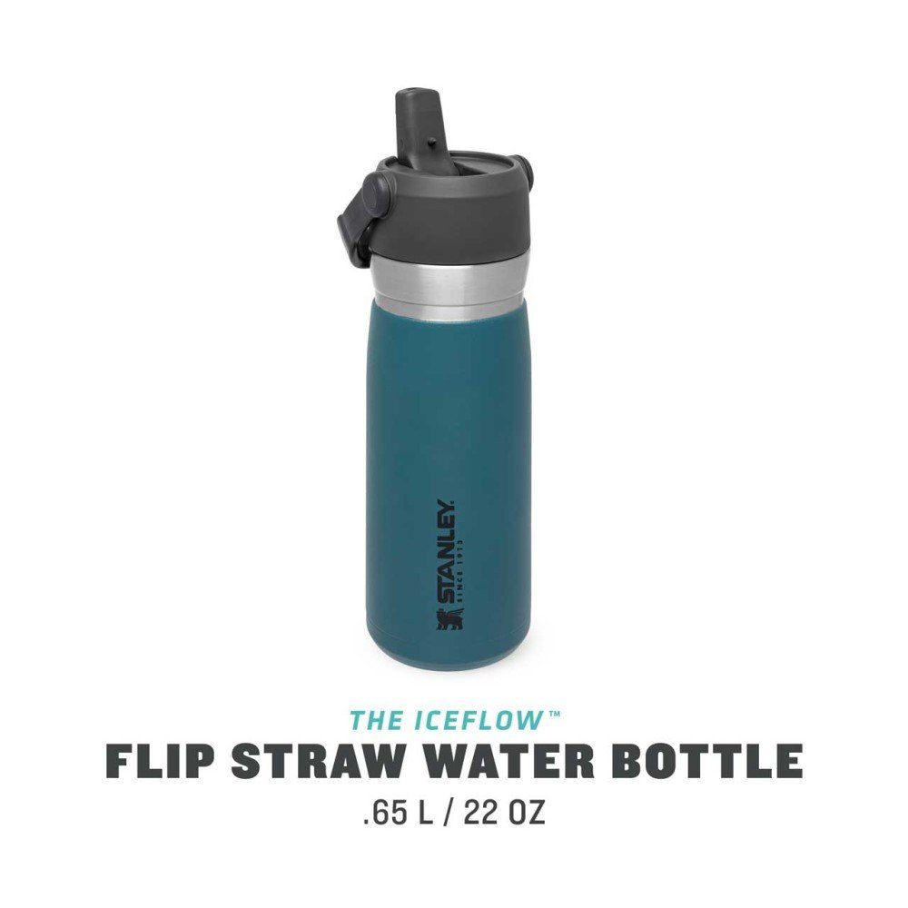 Isolierkanne Straw Flip blau IceFlow Water STANLEY Bottle Stanley