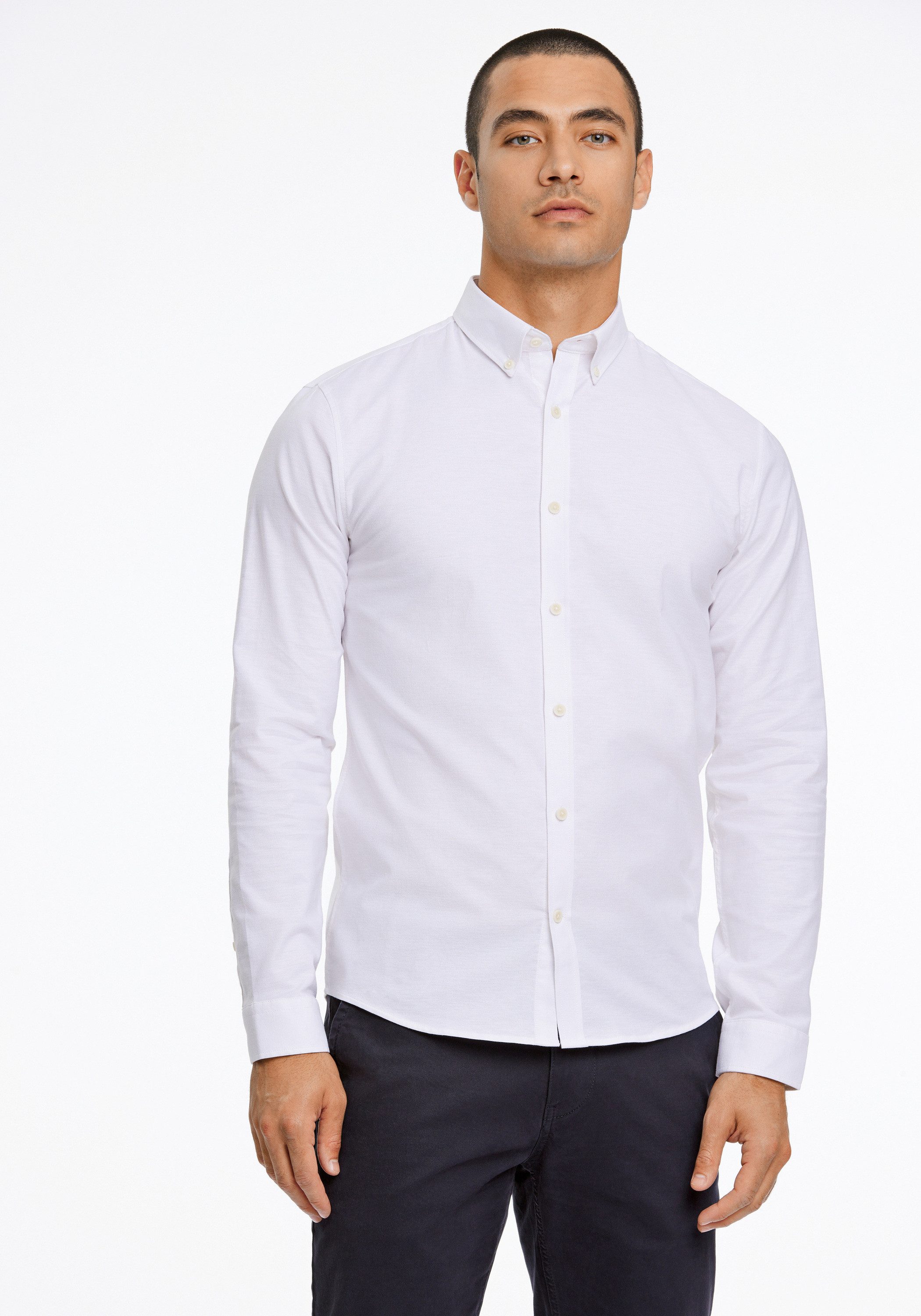 lindbergh Businesshemd Oxford-Hemd (Langarm) Relaxed Fit