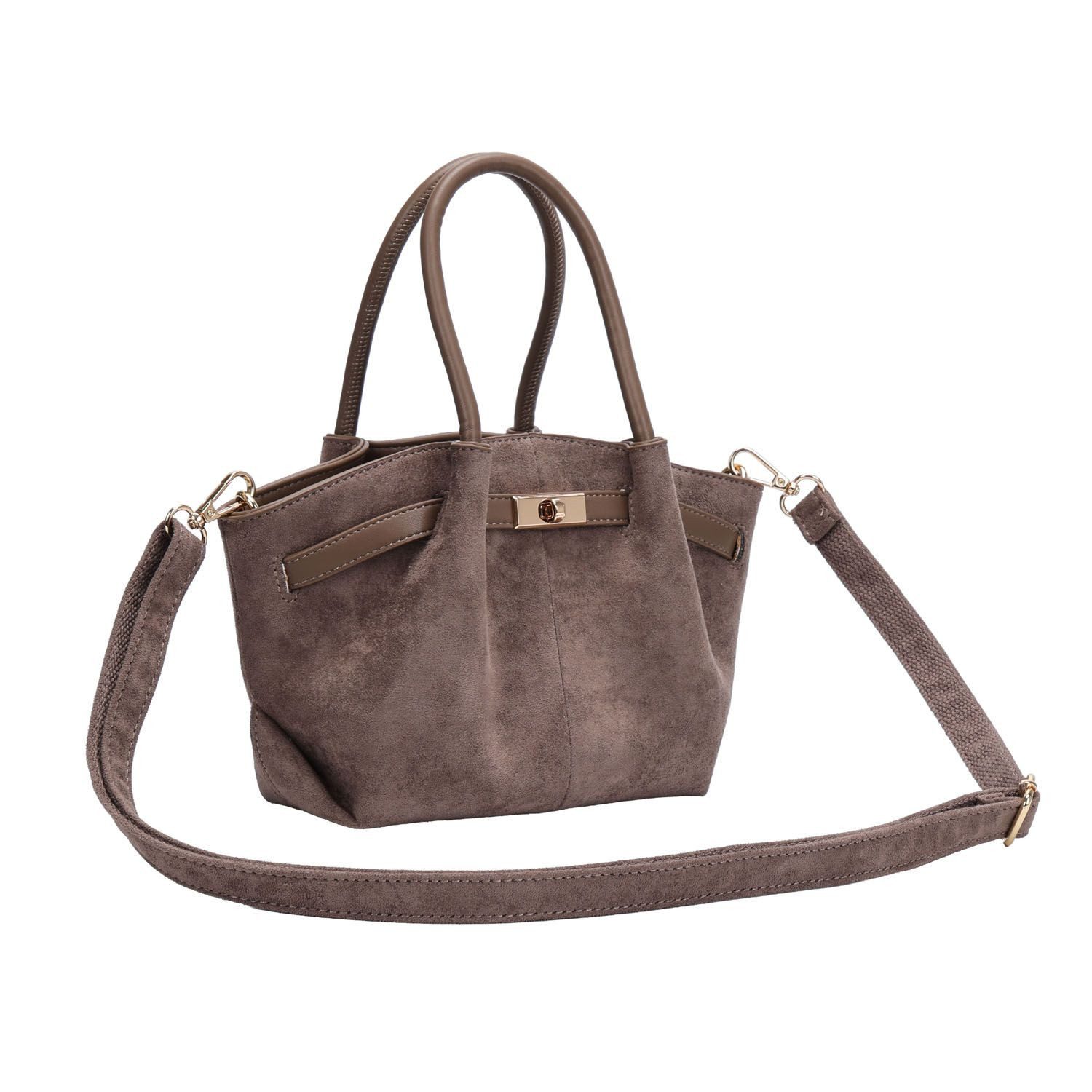 ITALYSHOP24 Schultertasche Damen Tasche Tote Bag Handtasche Wildleder Optik Mini Bag Business, Umhängetasche Samt Crossbody Damentasche Cross Over Freizeit Mini Bag