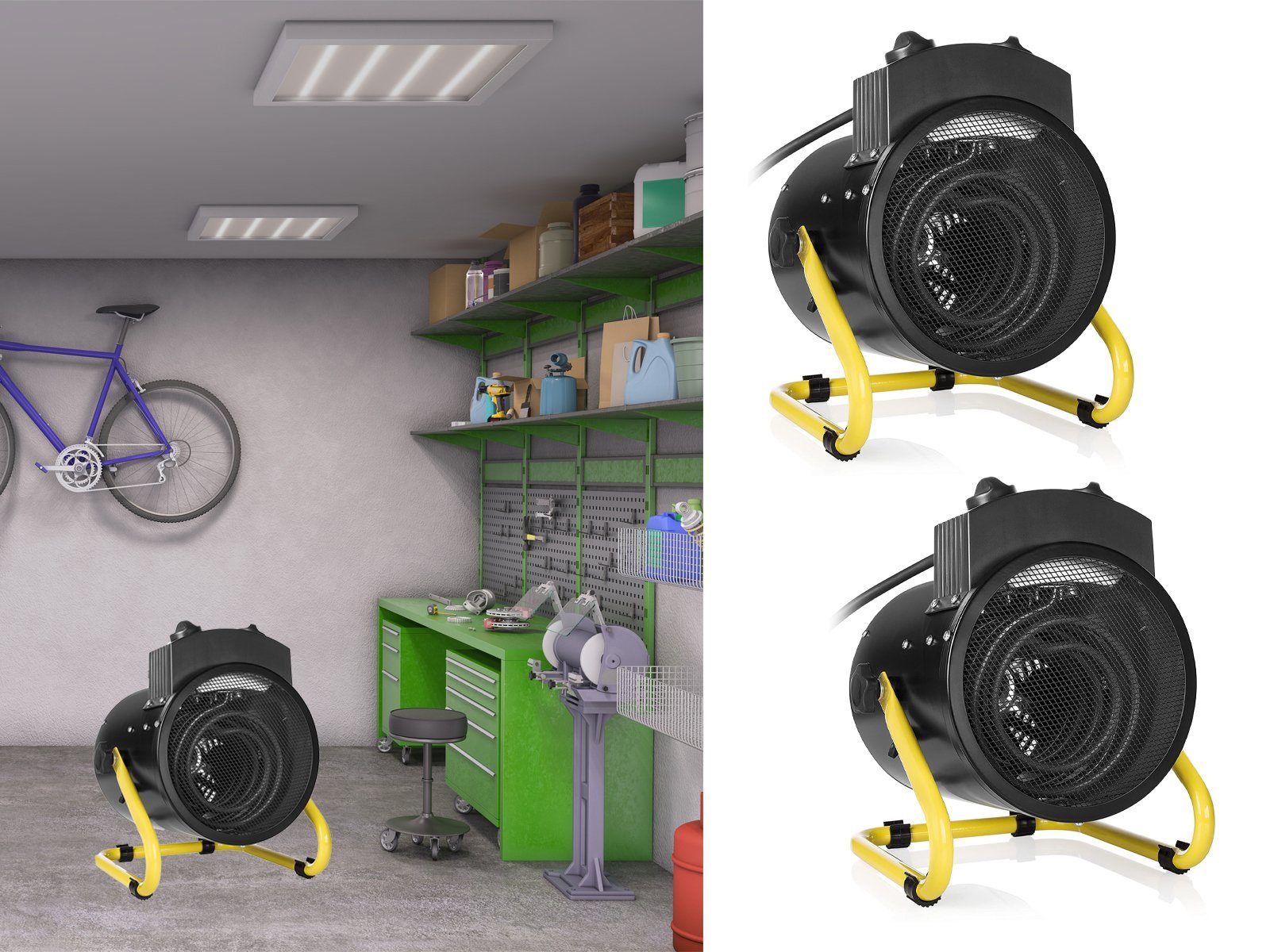 Tristar Heizlüfter, 3000 W, Keramik Elektroheizer Werkstattheizung Bauheizer Elektro Heizgebläse