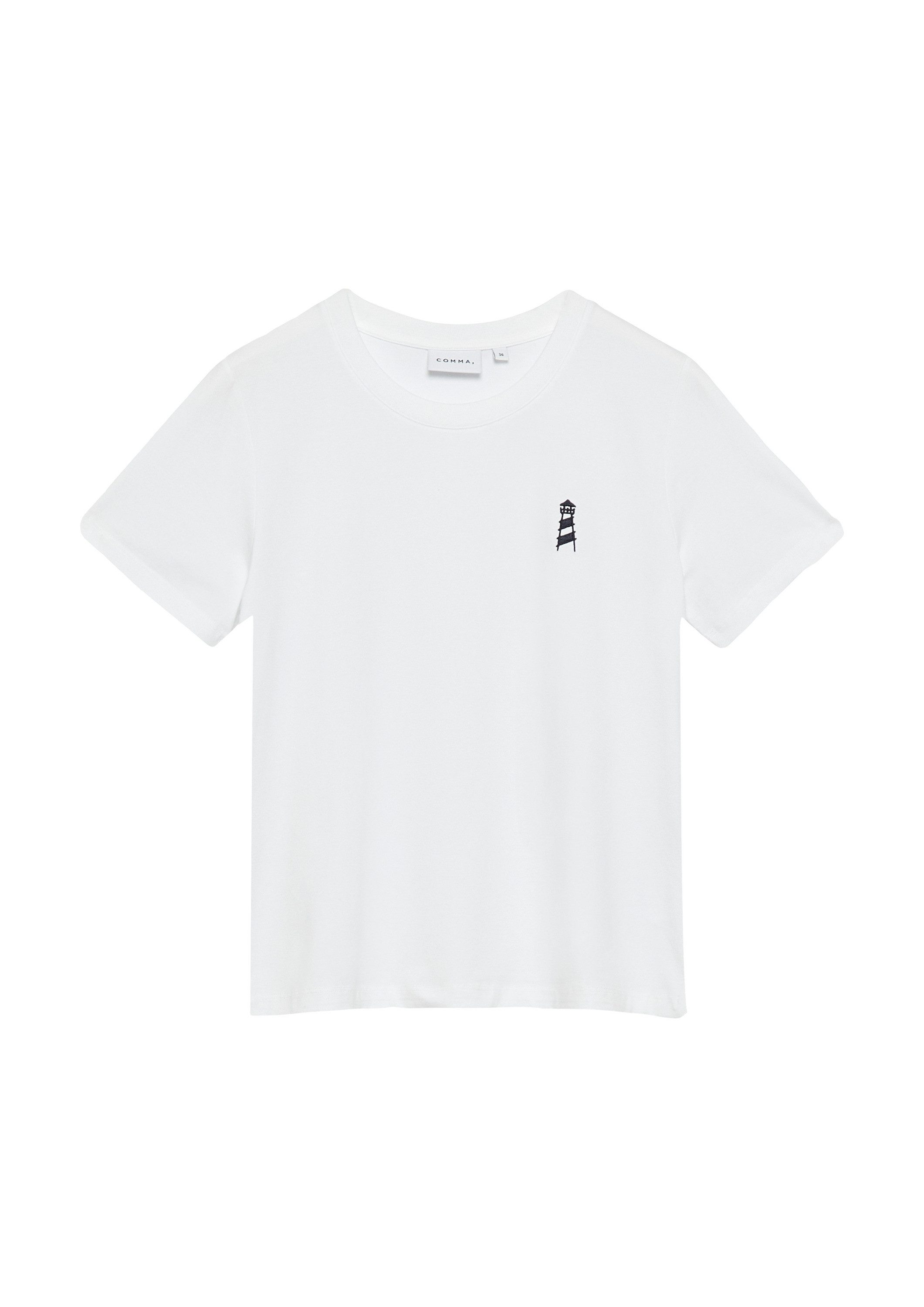 comma Kurzarmshirt T-Shirt T-Shirt mit Artwork günstig online kaufen