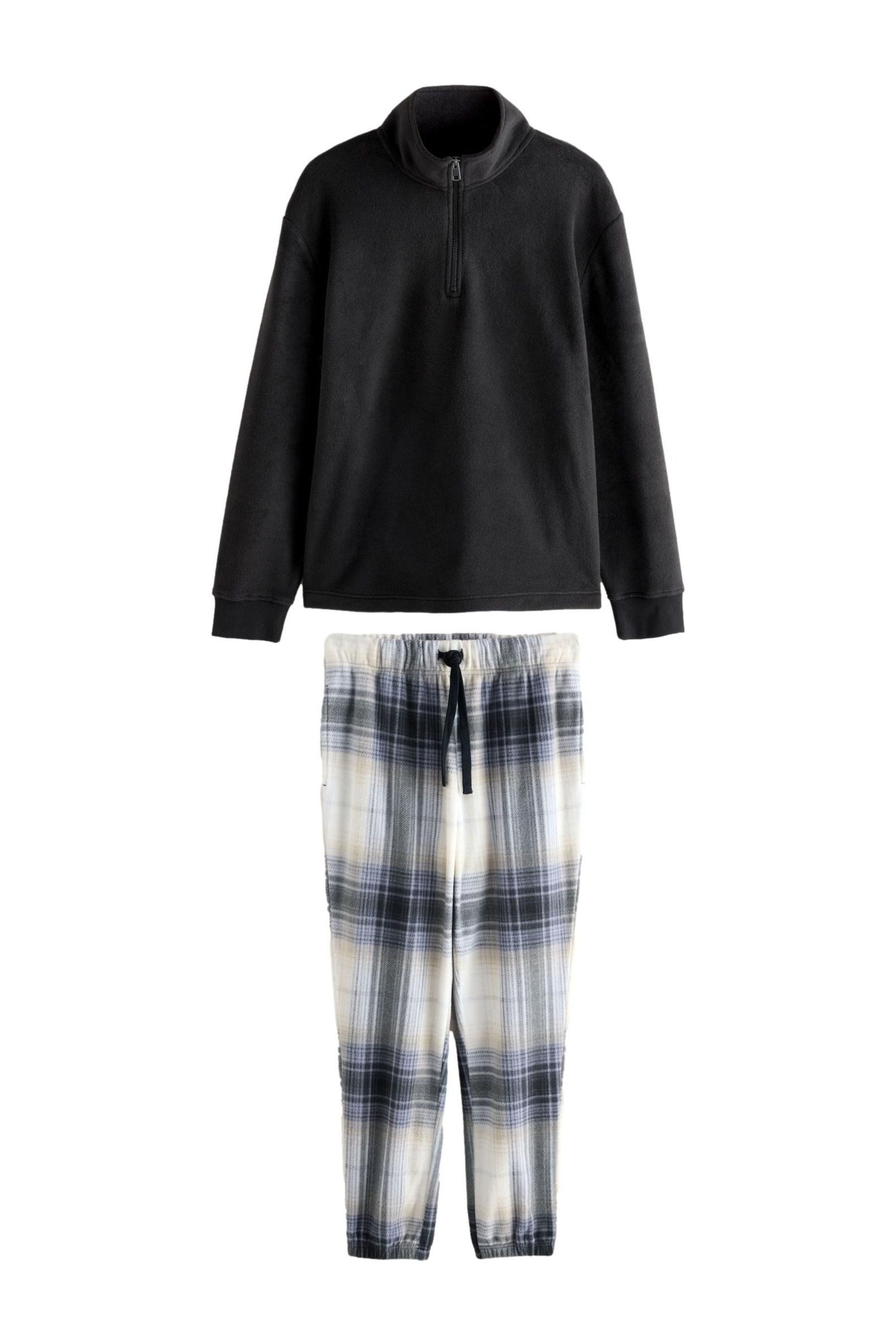 Next Pyjama Karierter Thermofleece-Schlafanzug mit RV (2 tlg)