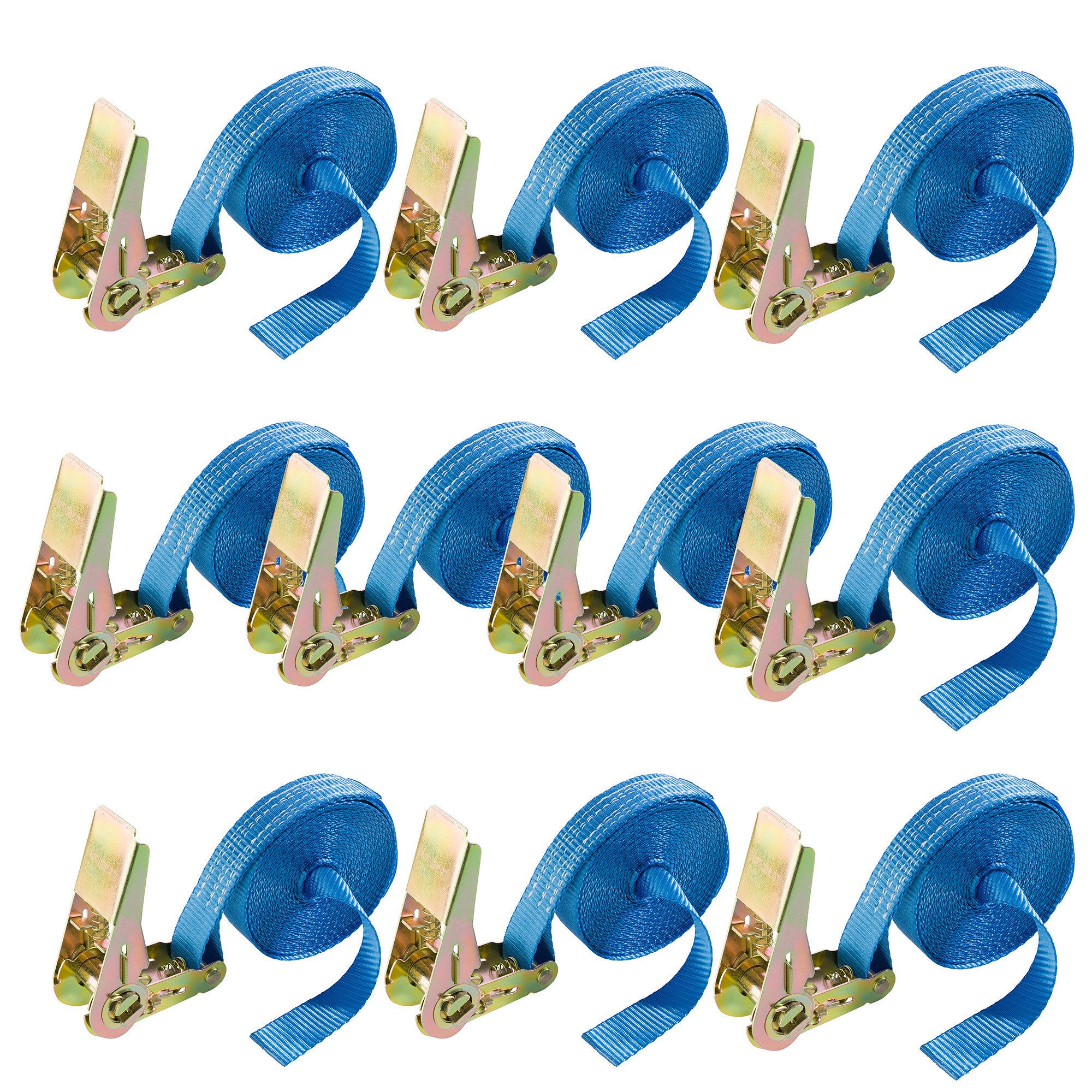 Arebos Spanngurt Zurrgurte mit Rasche 6m, 0,8T, 25mm 4er Pack oder 10er Pack (Set, 10-St)