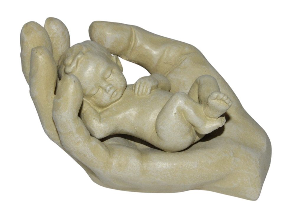 Parastone Dekofigur Figur schützende Hand Kind L 9cm Symbol zur Taufe Geburt Erinnerung