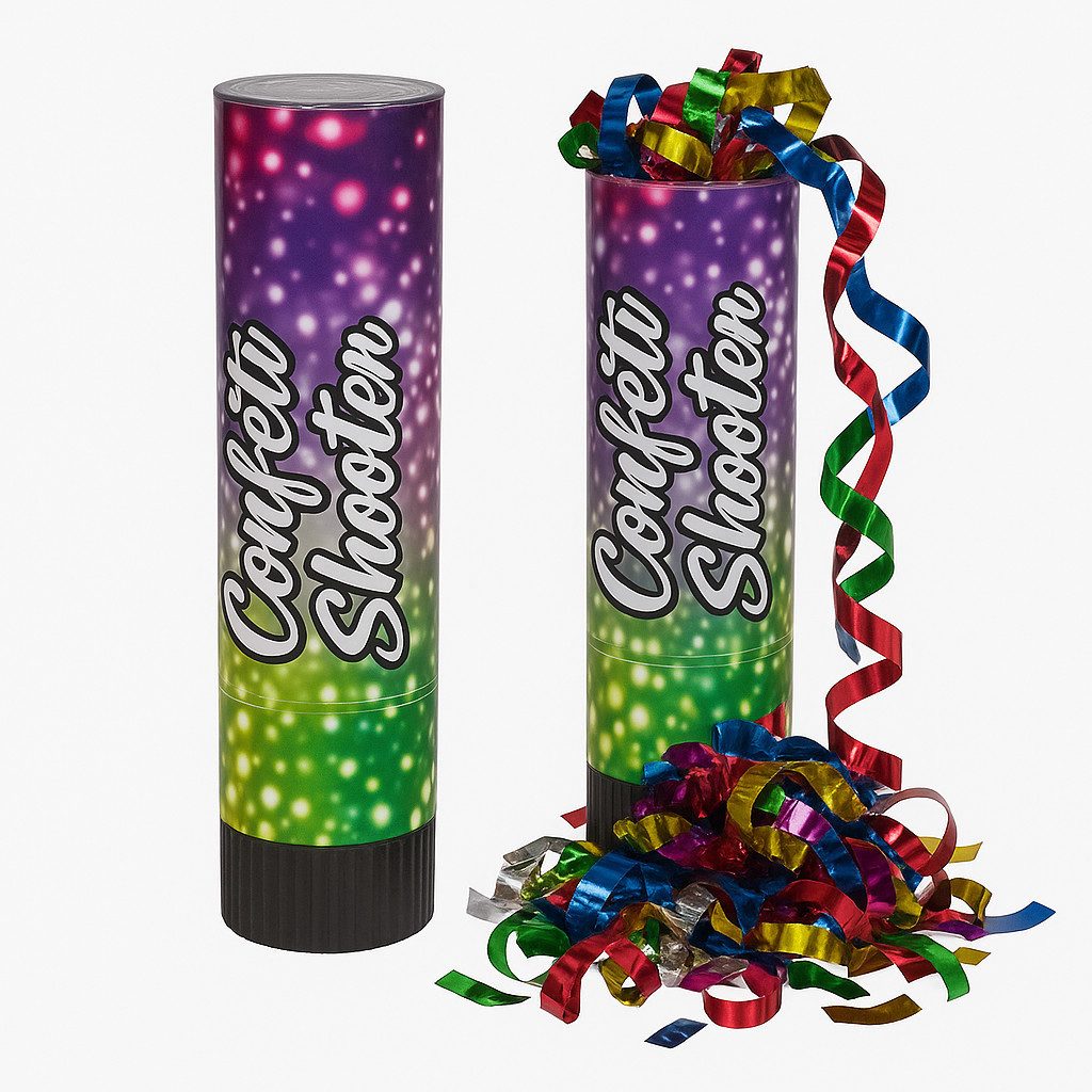 what the shop Konfetti Konfetti-Shooter – 20 cm Konfettikanone für Party, Event & Feier, Bunter Konfettiregen für jede Feier