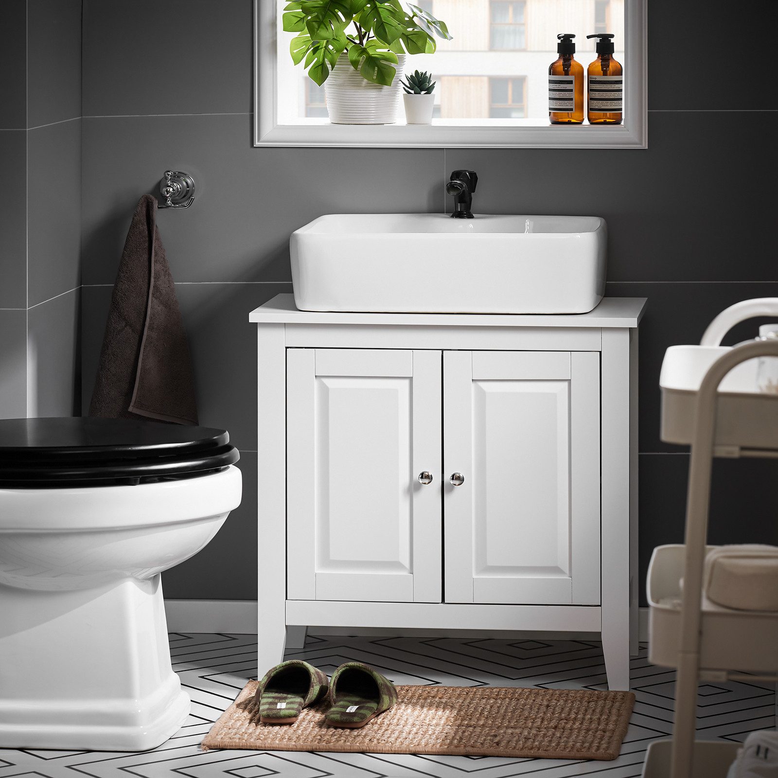 SoBuy Waschbeckenunterschrank FRG202, Waschtischunterschrank Badezimmerschr günstig online kaufen