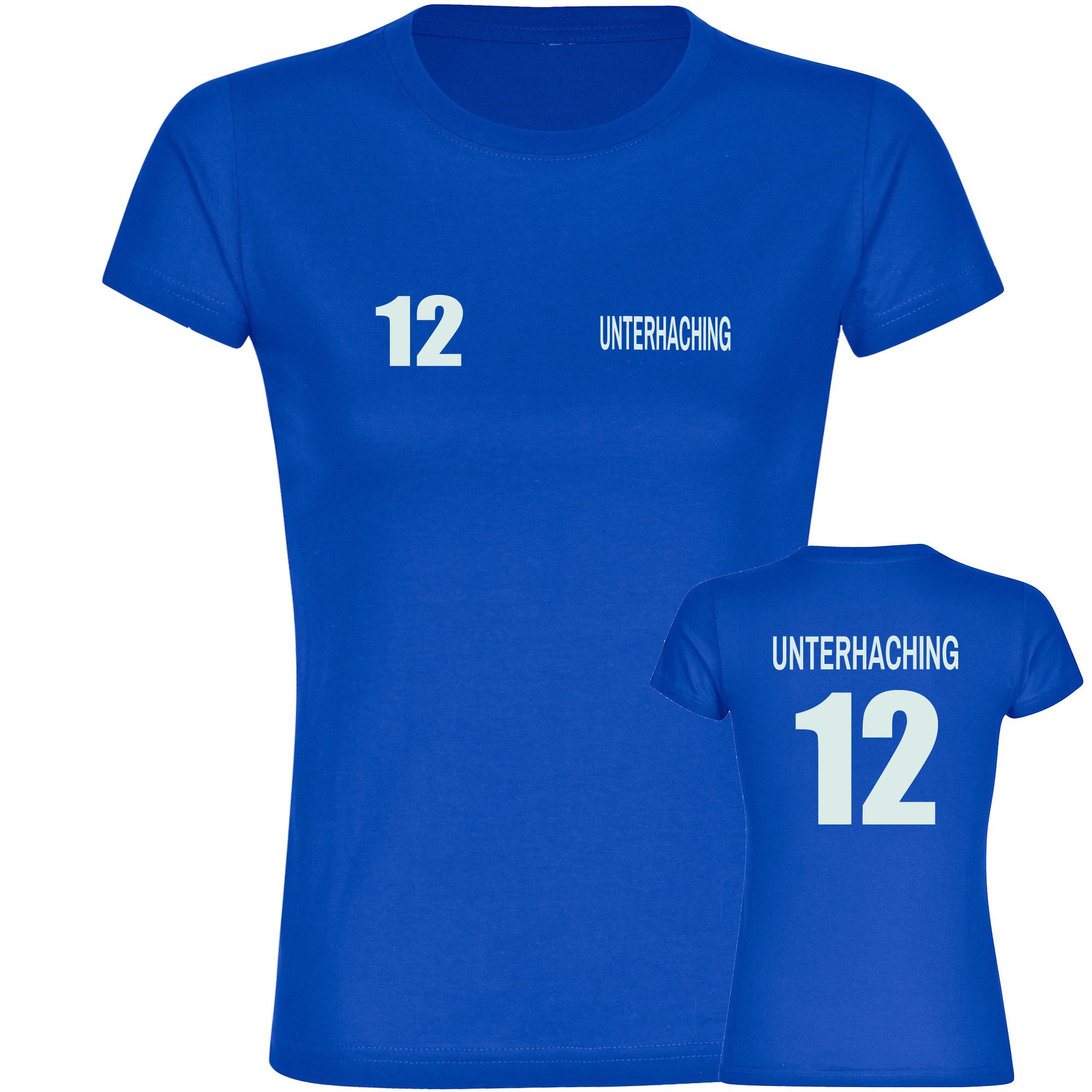 multifanshop T-Shirt Damen Unterhaching - Trikot Nummer 12 - Frauen
