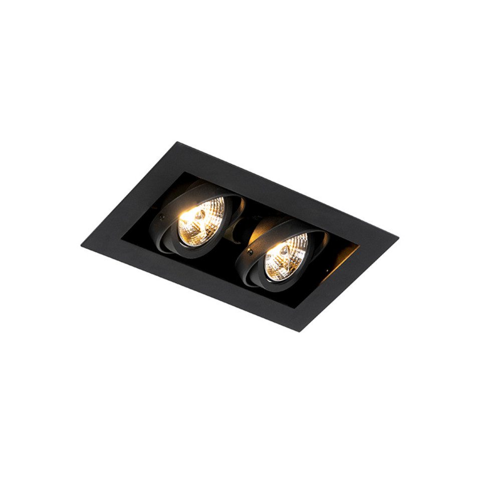Qazqa LED Einbaustrahler Oneon 70, Dimmbar, LED wechselbar, Extra-Warmweiß, QAZQA Downlight, gu10, Schwarz, Stahl, Modern