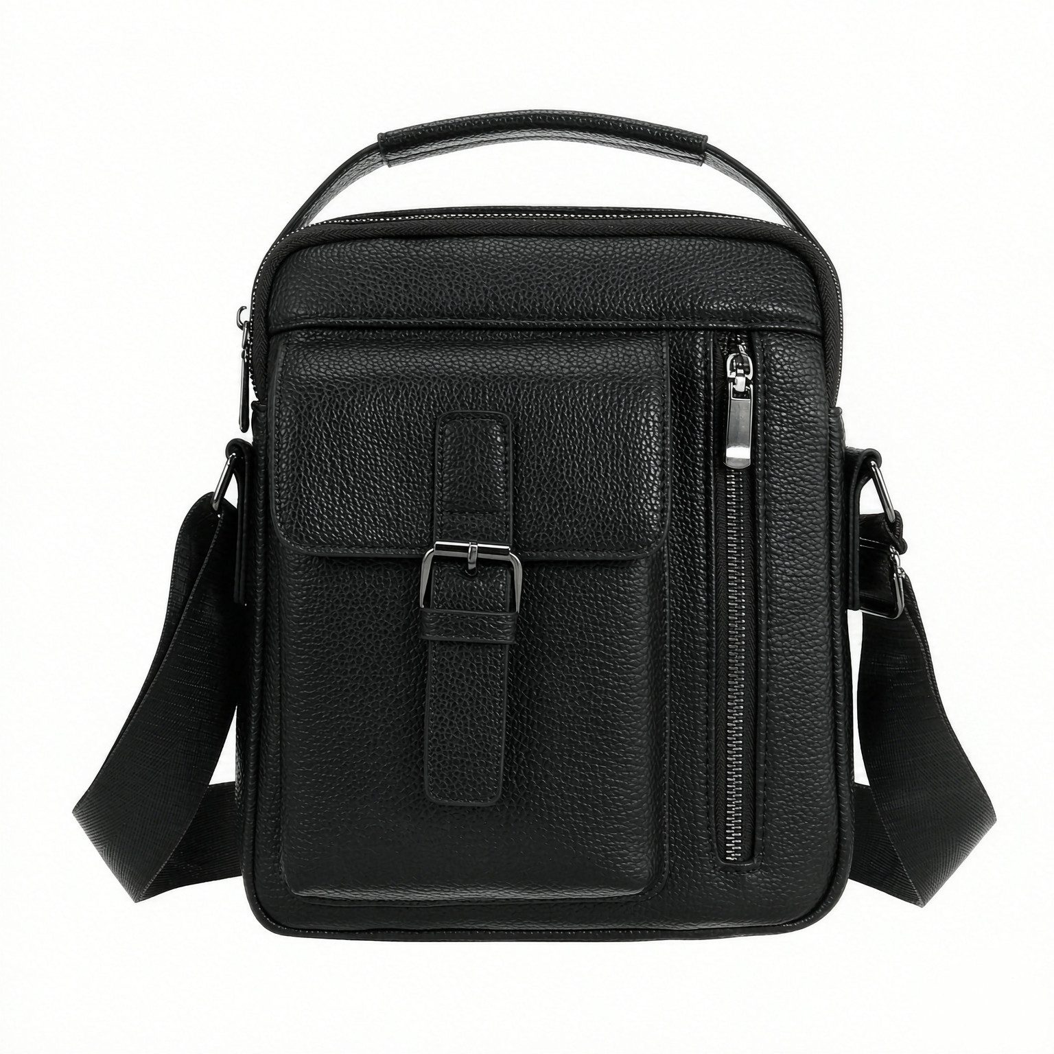 MIRROSI Umhängetasche Herren Schultertasche Kunstleder Vintage – Crossbody mit Tragegriff (ca.25x20x6cm), mit Tragegriff, Reißverschlussfächern & verstellbarem Gurt