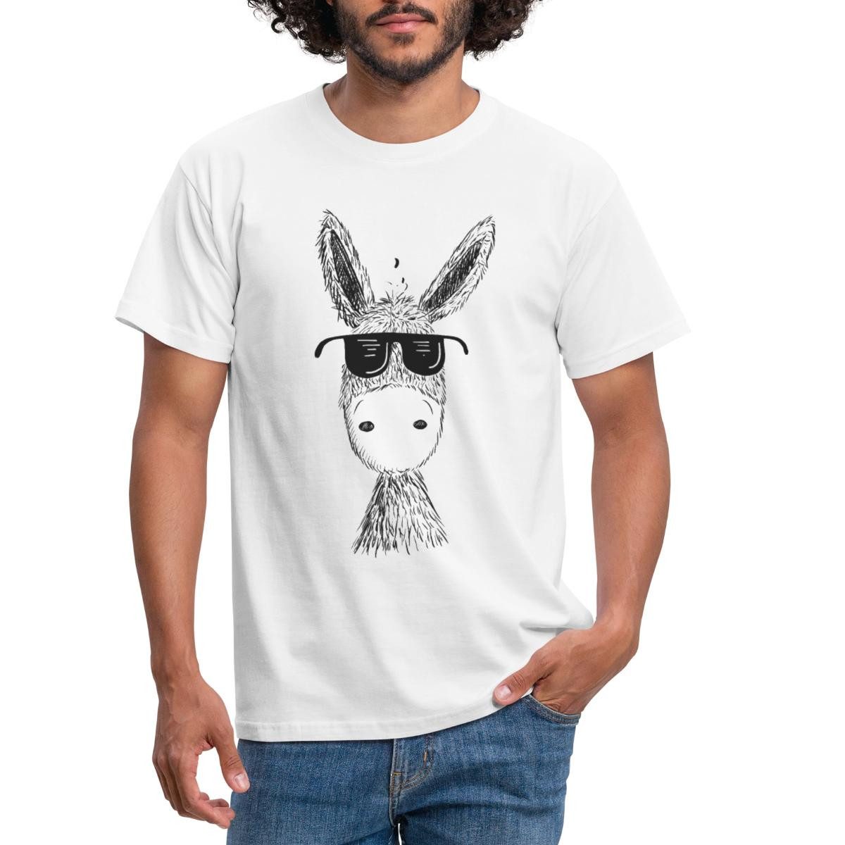Spreadshirt T-Shirt Esel Mit Sonnenbrille Cartoon Style Geschenkidee Männer günstig online kaufen