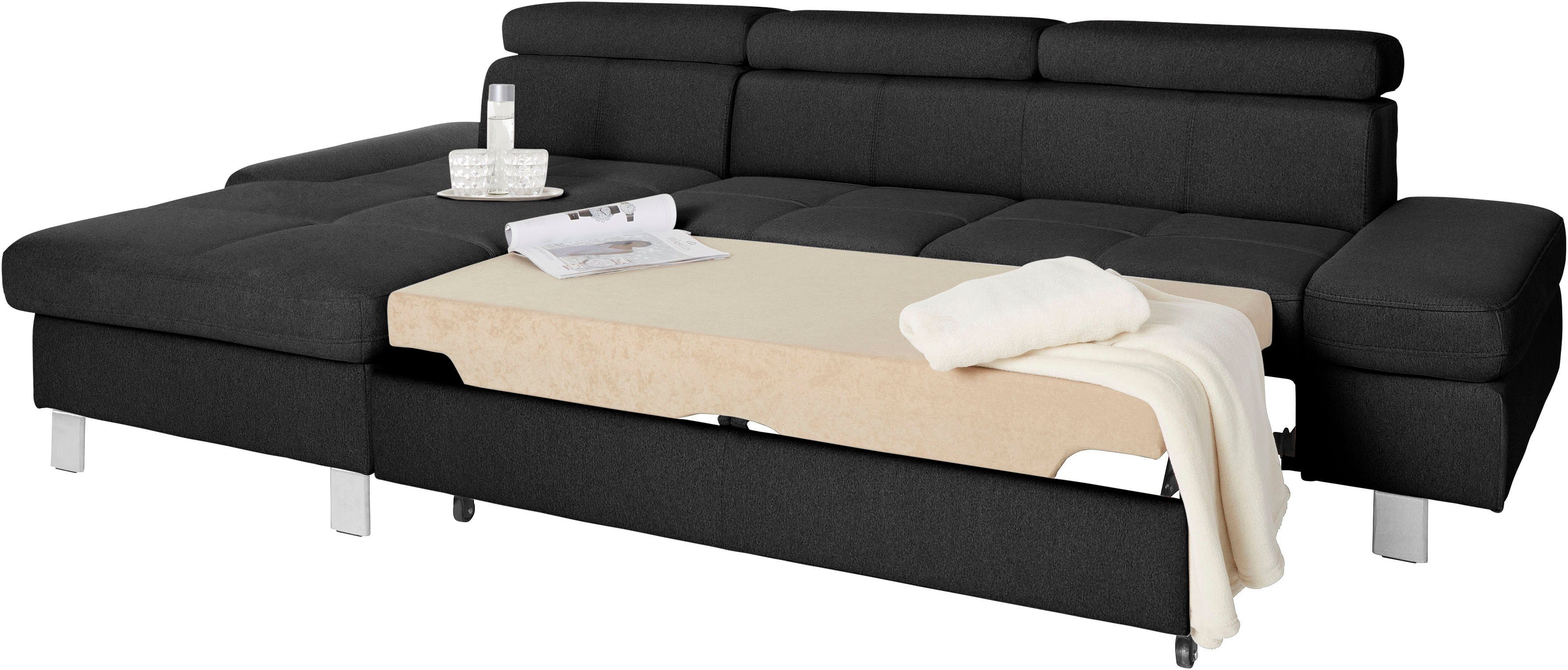exxpo - sofa fashion Ecksofa Fiji, hochwertige Detailverarbeitung, Breite 292cm, L-Form, bequem durch Kopf- und Armteilverstellung, wahlweise mit Bettfunktion – Bild 3 von 5