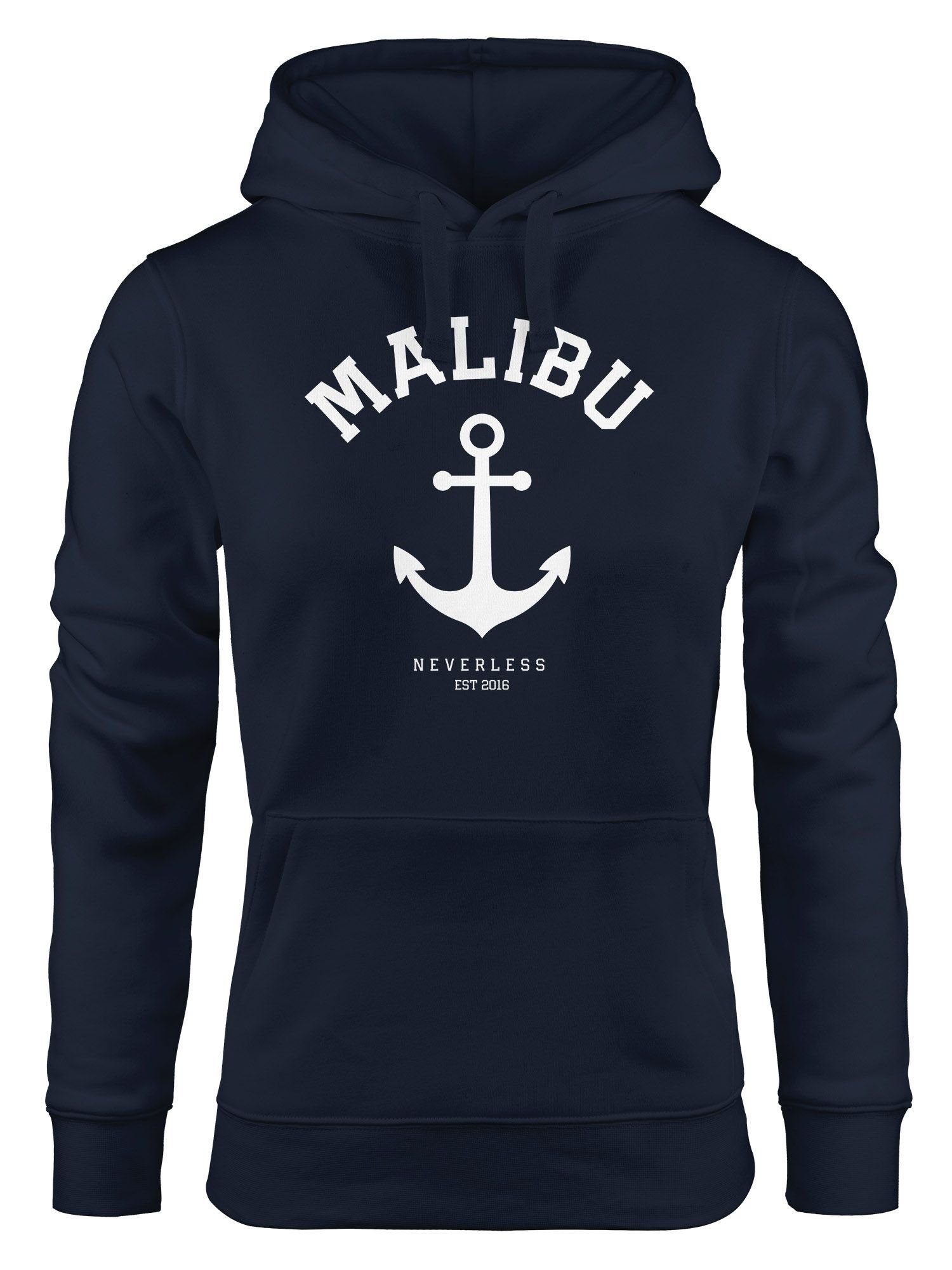 Neverless Hoodie Hoodie Damen Anker Kapuzen-Pullover Neverless® Malibu navy Anchor