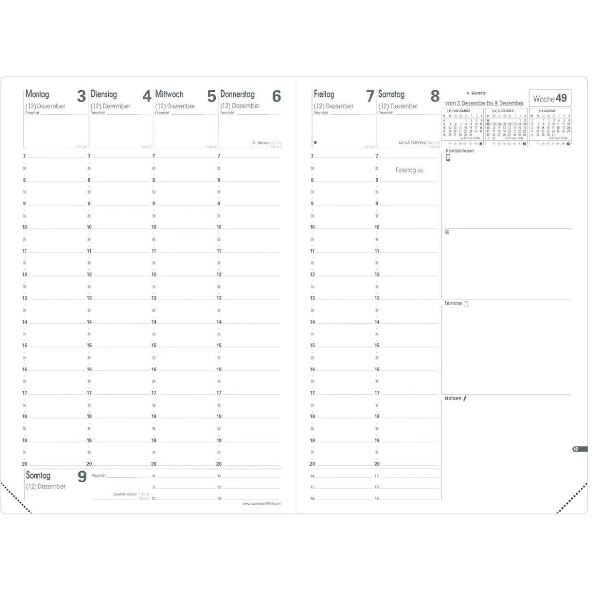 Thumbnail - Quo Vadis Buchkalender Buchkalender Minister 16x24cm Luna Leder rosa 2026