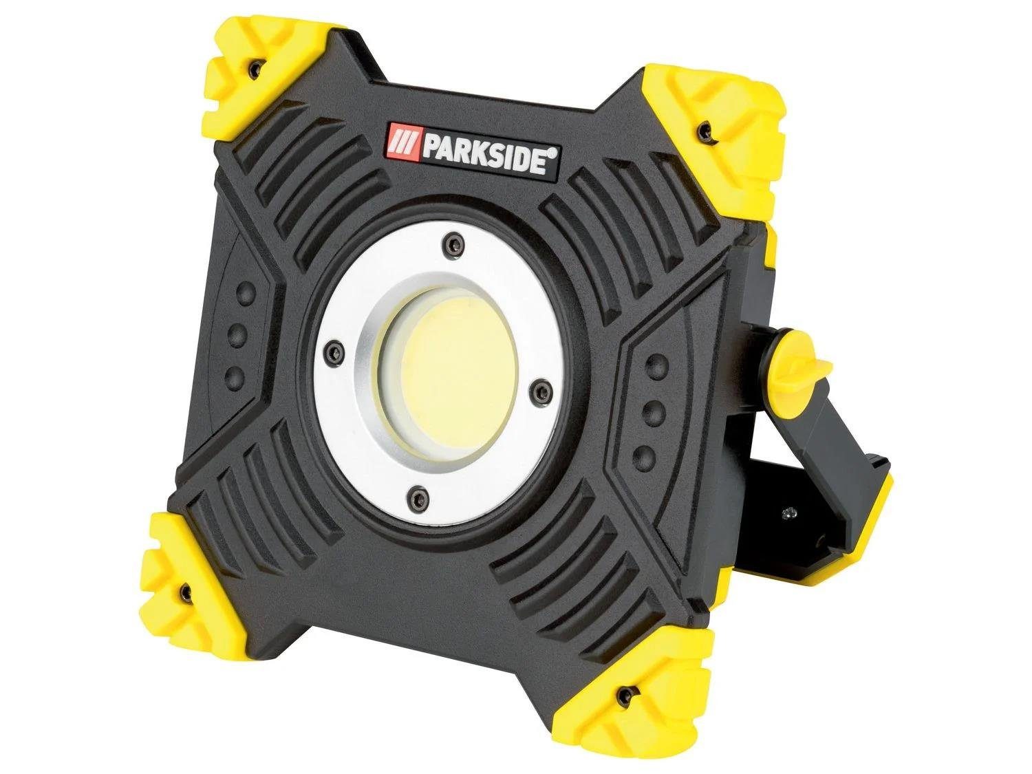 Parkside LED Baustrahler PARKSIDE LED Akku Arbeitsstrahler mit Blink / Warnblinklicht + Power