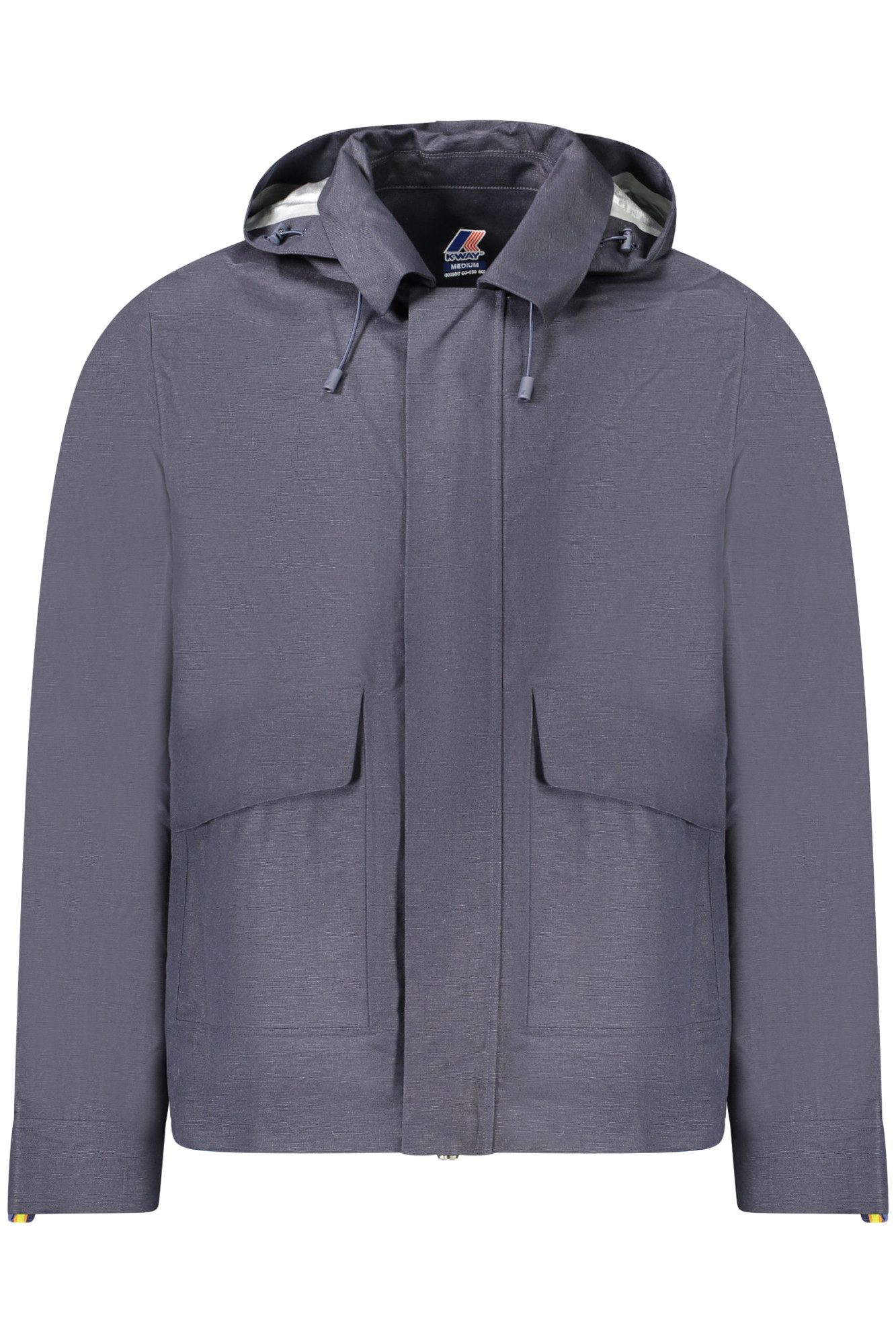 K-WAY Outdoorjacke Herren Sportjacke Blau mit Abnehmbarer Kapuze & Taschen-Details