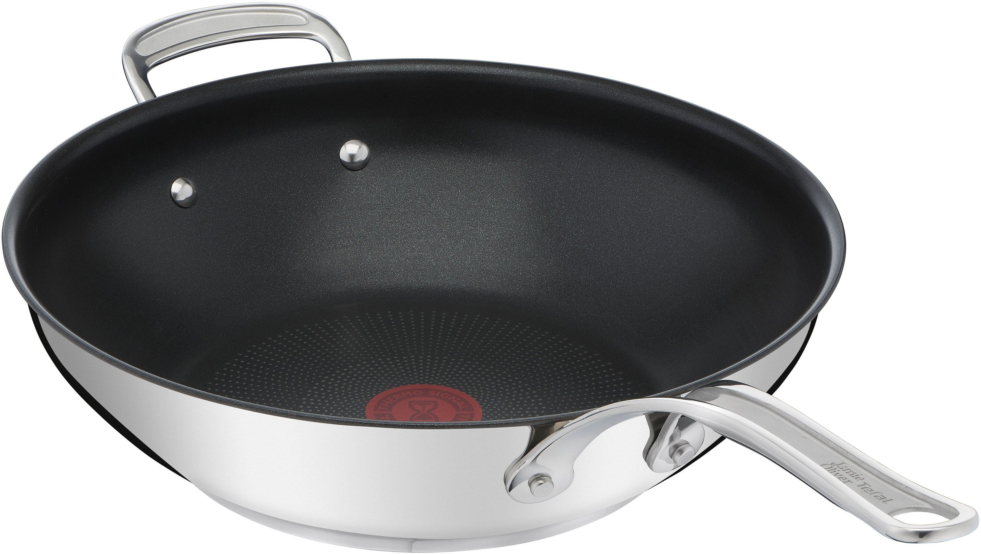 Tefal Wok Cook's E30688 Edelstahl Jamie Oliver (1-tlg), Edelstahl,Antihaftversiegelung,Thermo-Signal,alle Herdarten,Induktion Classic