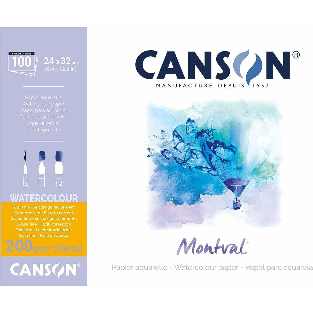 canson Aquarellpapier Aquarellblock Montval 24,0 x 32,0 cm