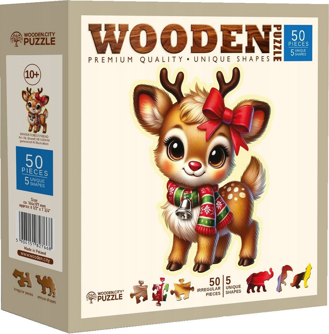 Wooden City Puzzle WOODEN CITY Holzpuzzle Winterhülle 50 Stück, Puzzleteile