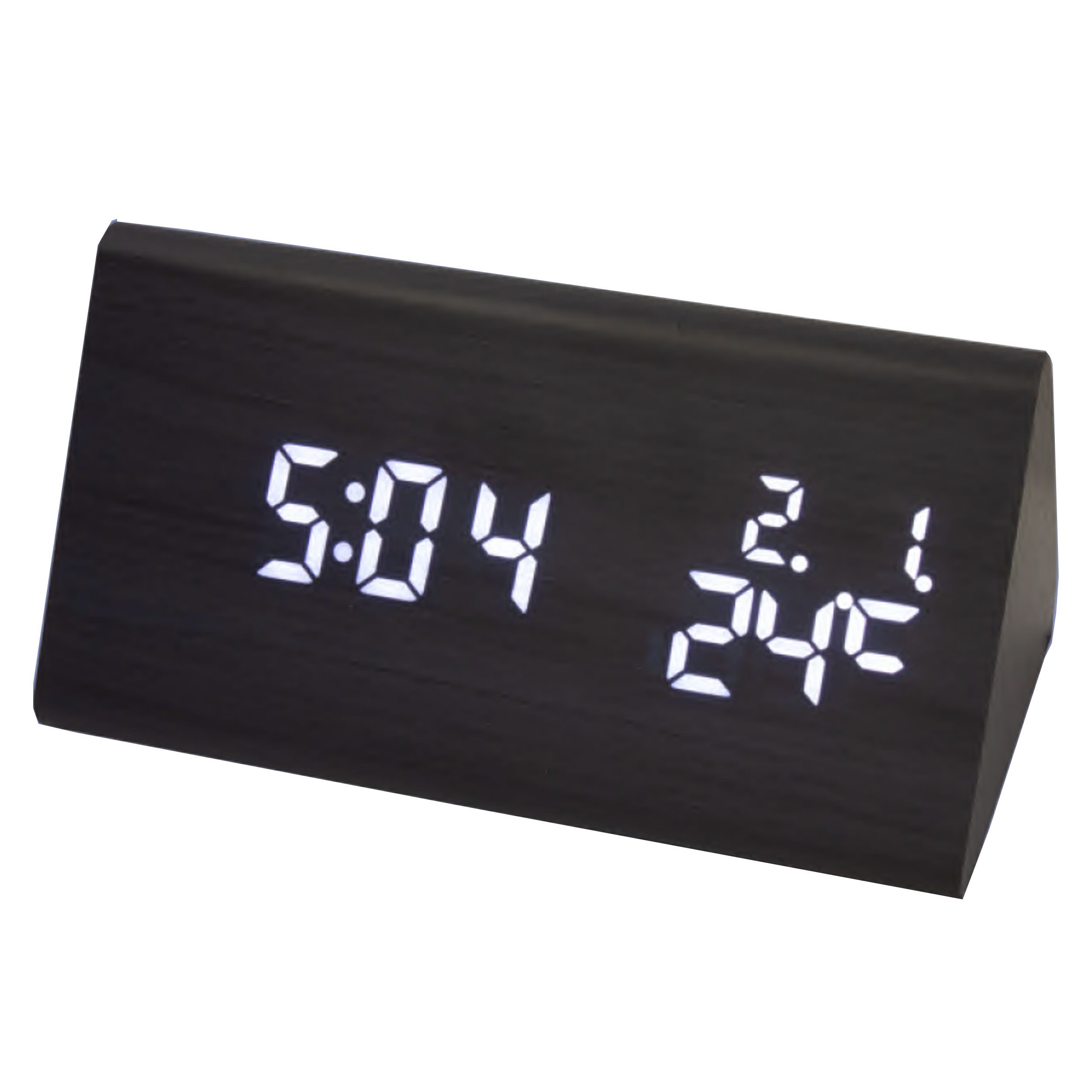 Uhr Digitale Tischuhr Holz mit USB