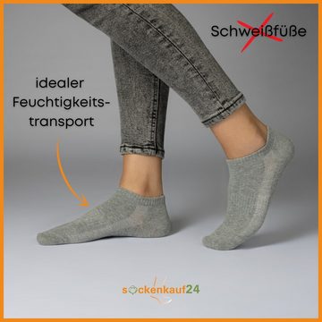 sockenkauf24 Sneakersocken 10 Paar Damen & Herren Premium Sneaker Socken mit Meshstreifen WP