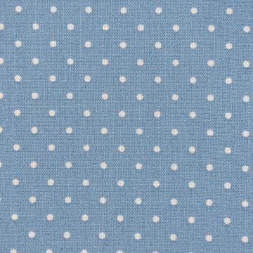 SCHÖNER LEBEN. Stoff Baumwollstoff Trachtenstoff Punkte blau beige Ø1mm 1,4m Breite