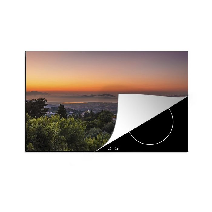 MuchoWow Herdblende-/Abdeckplatte Sonnenuntergang über der Insel Kos Vinyl (1 tlg) Ceranfeldabdeckung für die küche Induktionsmatte