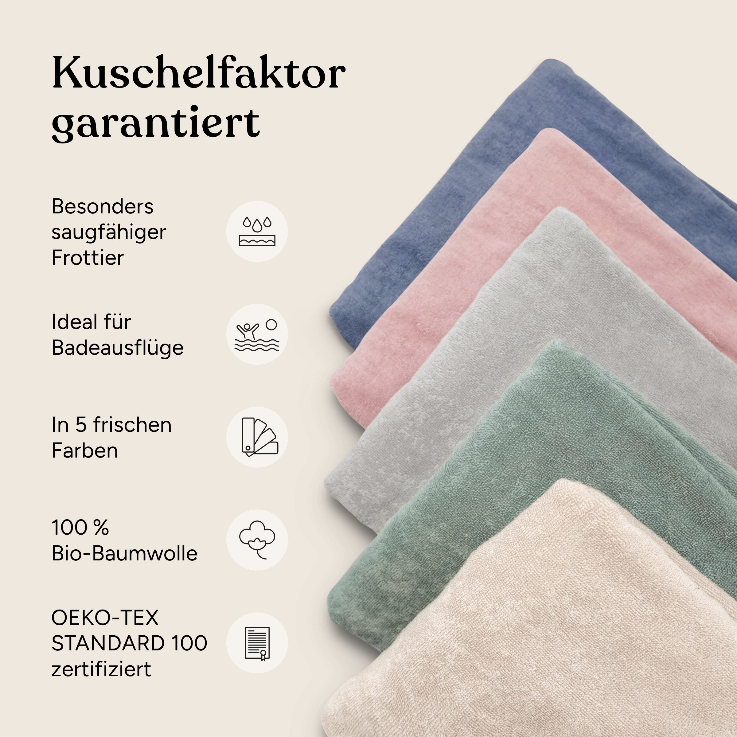 Ehrenkind Badeponcho Bio-Baumwoll Kinder 1-5 Jahre, Badeponcho Kinder, Kapuze, Standard 100 by OEKO-TEX,  Bio-Baumwolle, Badeponcho Baby