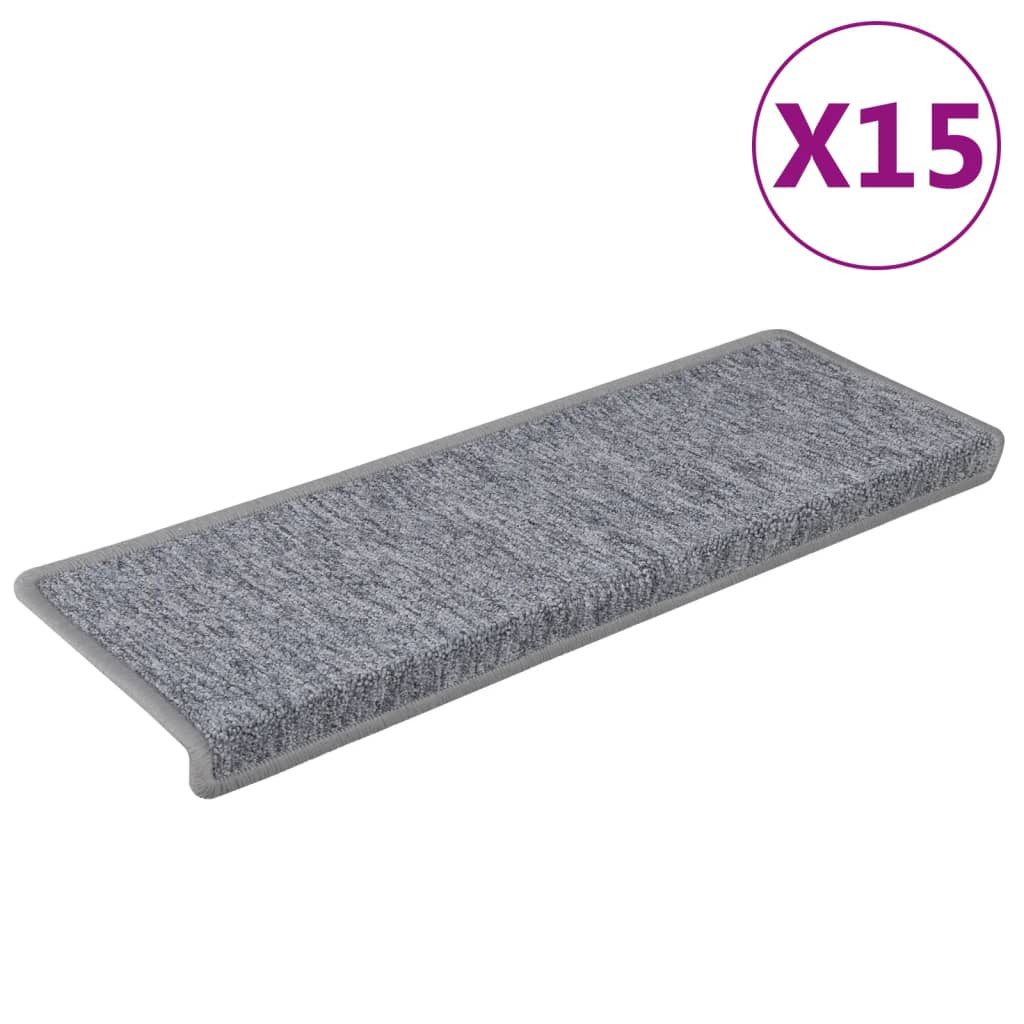 vidaXL Stufenmatte Stufenmatten 15 Stk. 65x21x4 cm Hellgrau Rechteckiger Ra günstig online kaufen