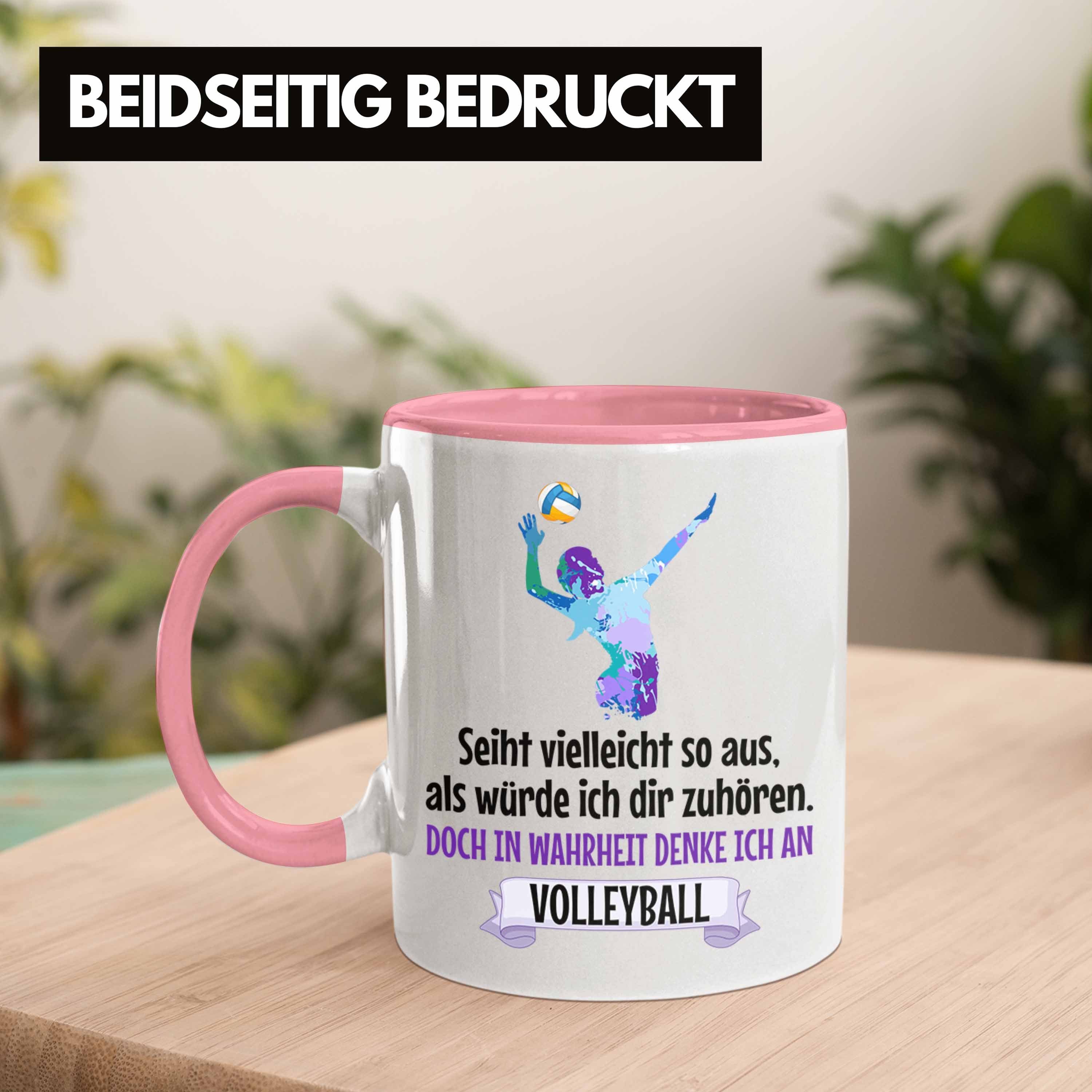 Kaffee Volleyball Rosa Trendation - Zubehör Trendation Volleyball-Spieler Spielerin Geschenk Tasse Tasse Coach Herren Mädchen