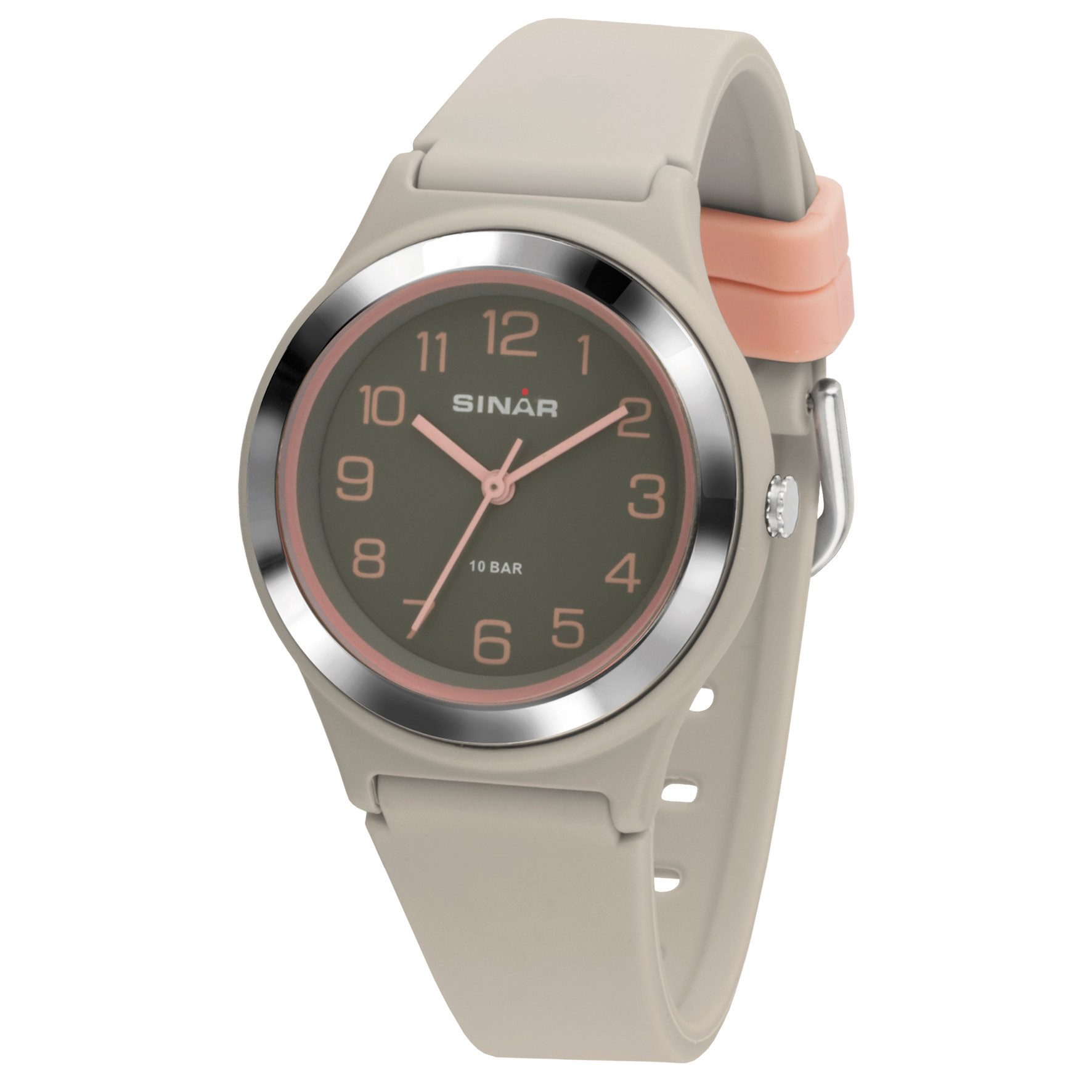 SINAR Quarzuhr XB-48 Jugend Armbanduhr Sportuhr Silikonband, analog sportlich modern Geschenkidee Jugend Ø 36 mm