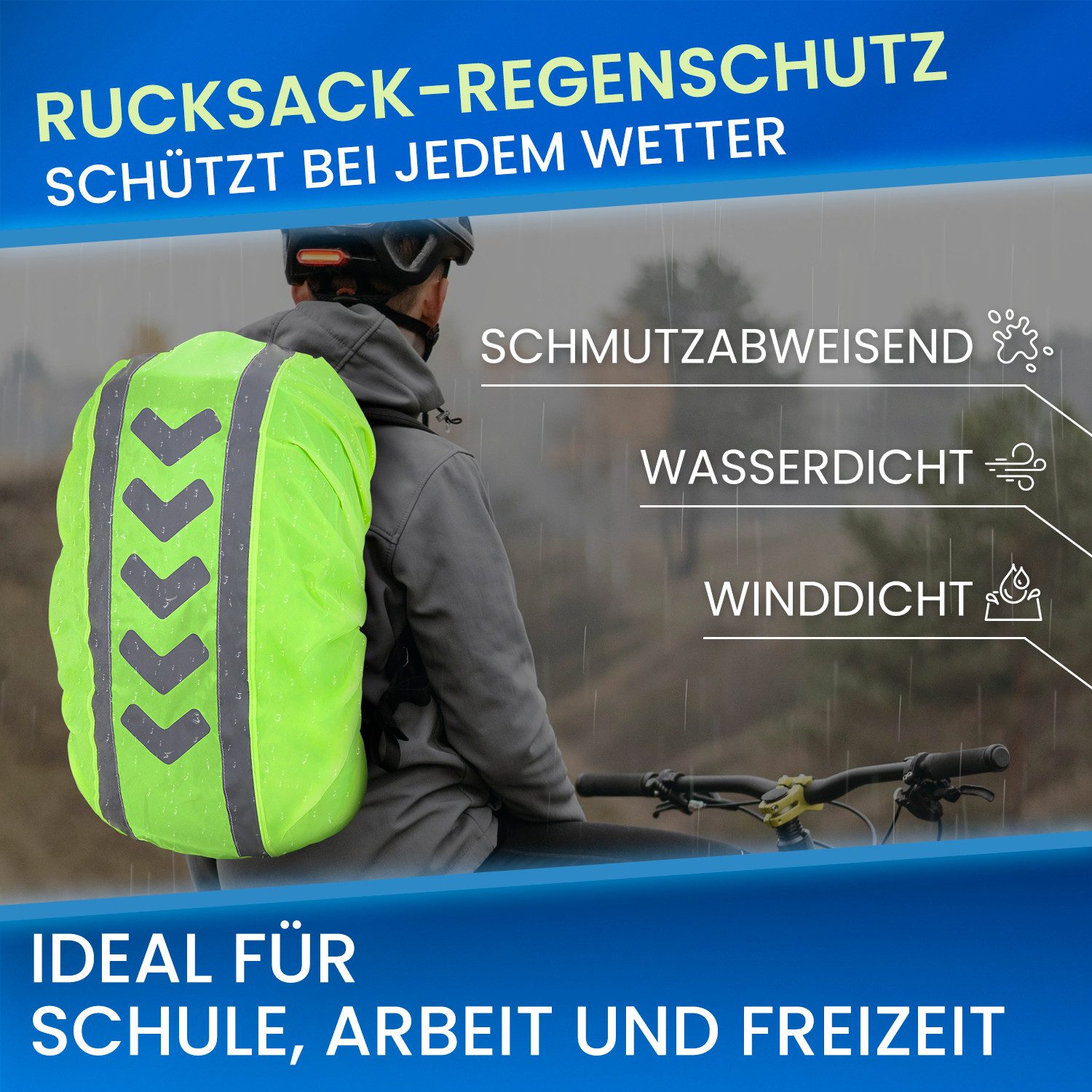 FLEXEO Rucksack-Regenschutz mit Reflexstreifen 40-55 Liter günstig online kaufen