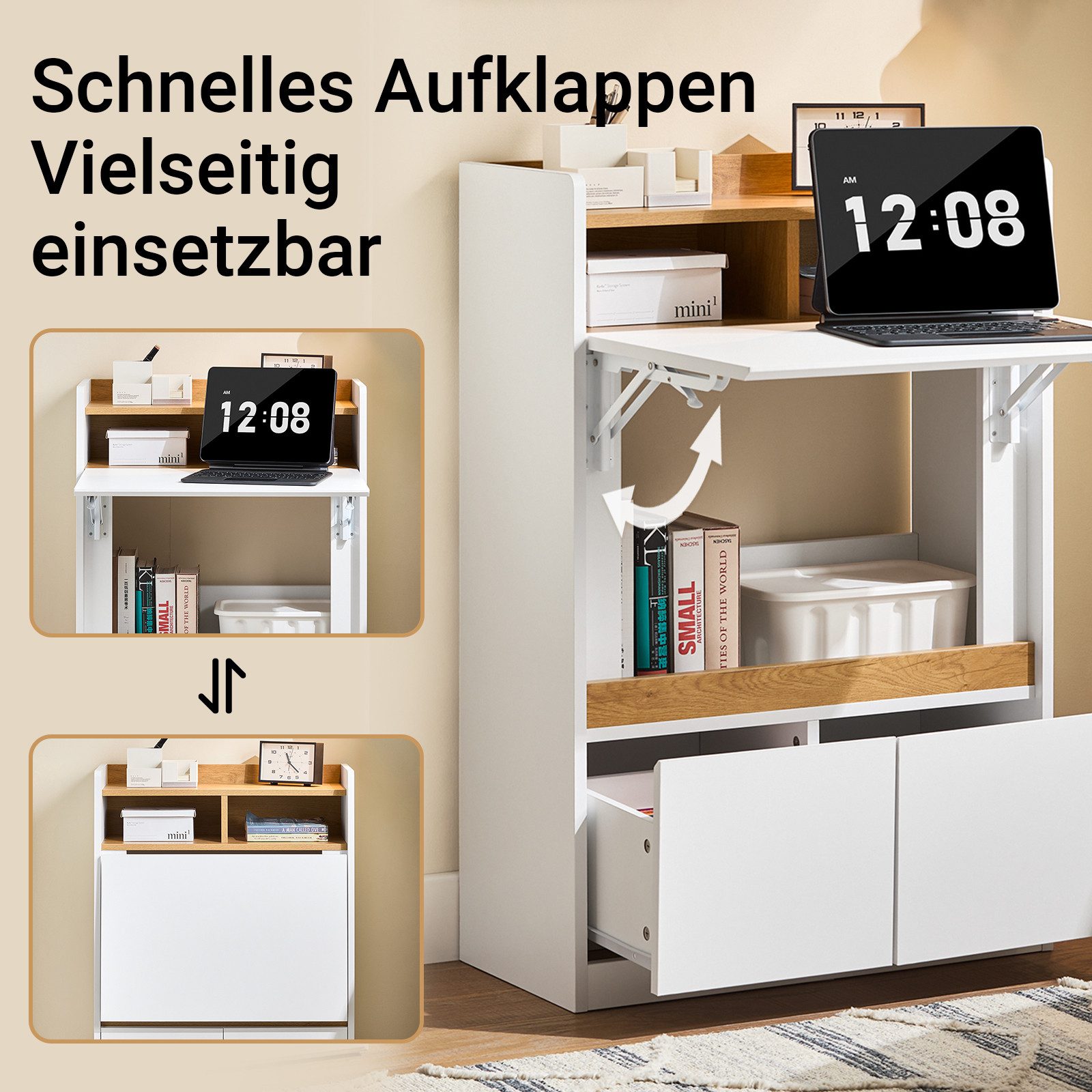 SoBuy Regal-Schreibtisch FWT109, Schreibtisch klappbar Computertisch günstig online kaufen